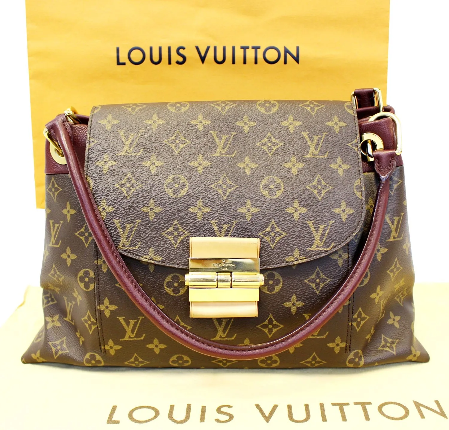 LOUIS VUITTON  Aurore Monogram Canvas Olympe Satchel Used Bag