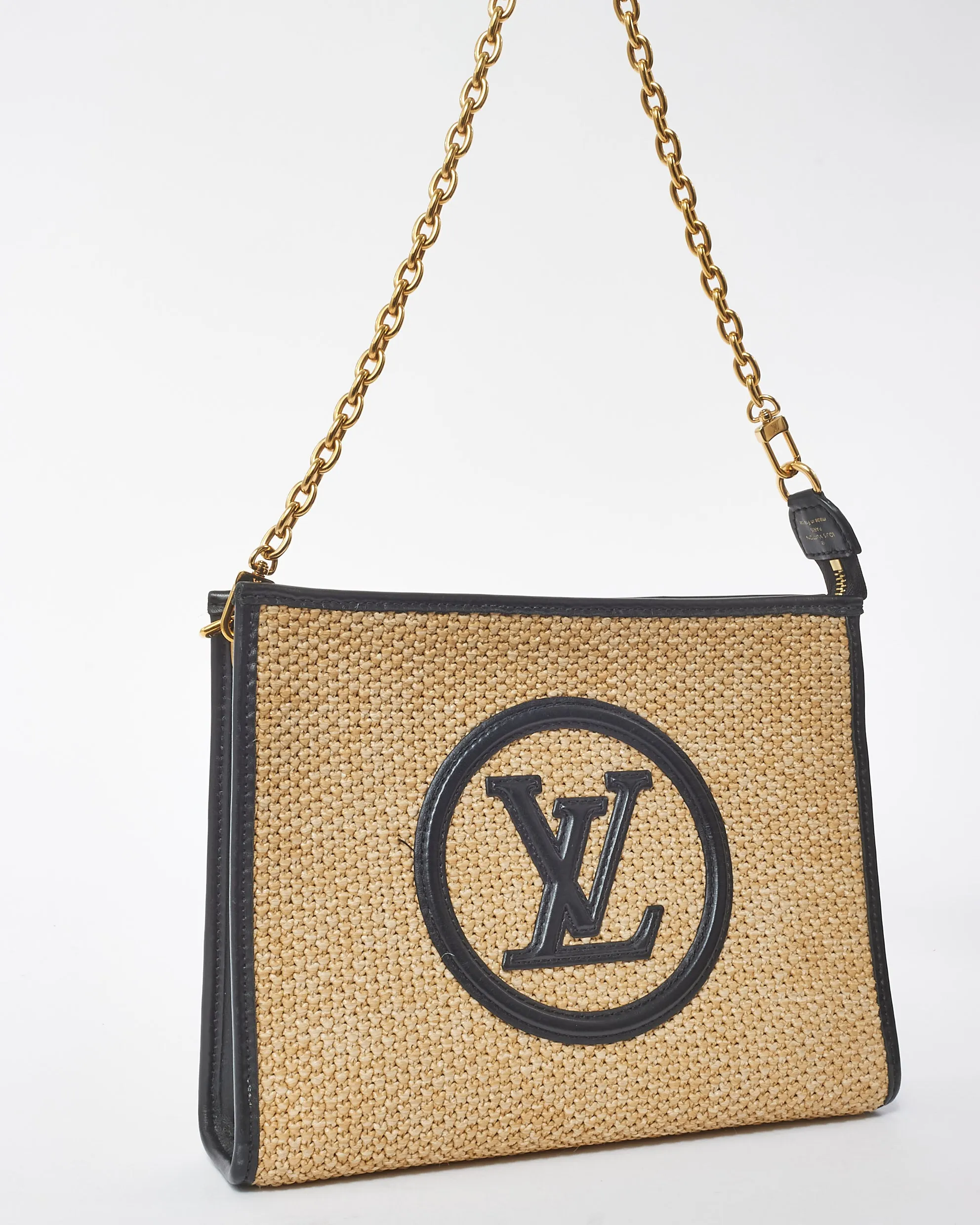 Louis Vuitton Beige and Black Raffia Toiletry Pouch 26 on Chain