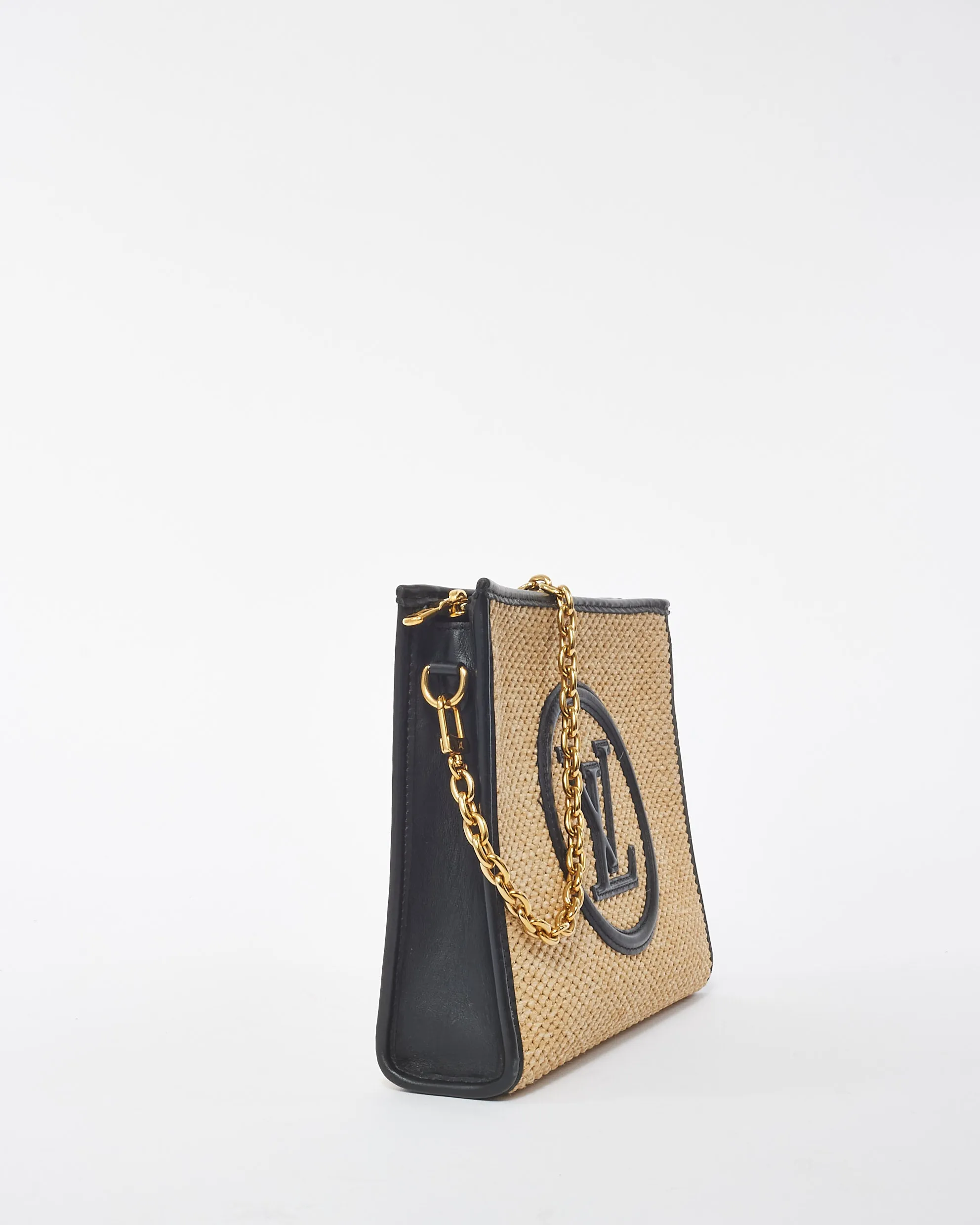 Louis Vuitton Beige and Black Raffia Toiletry Pouch 26 on Chain