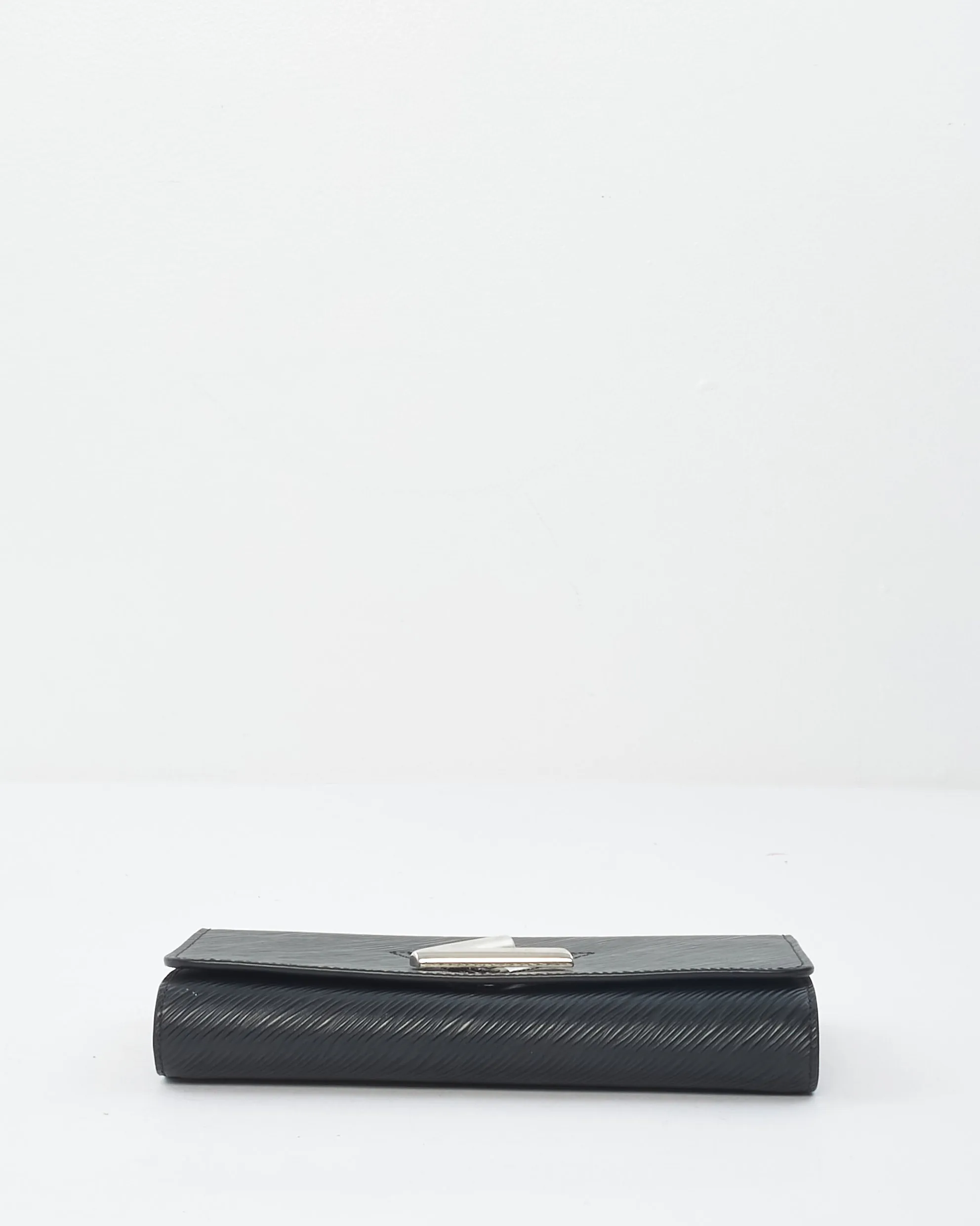 Louis Vuitton Black Epi Leather Twist Lock Wallet On Chain