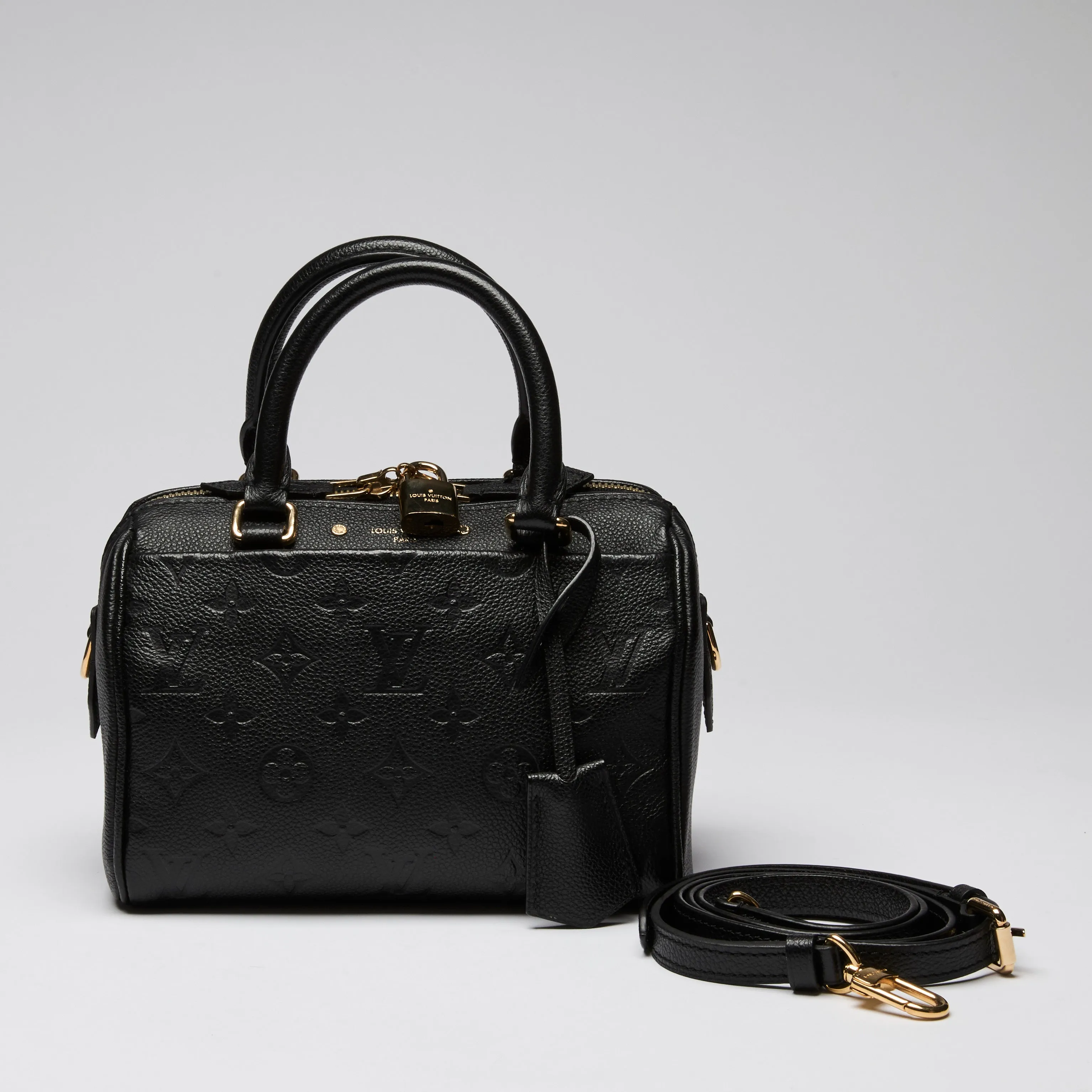 Louis Vuitton Black Monogram Empreinte Leather Speedy Bandoulière Hand Bag 20