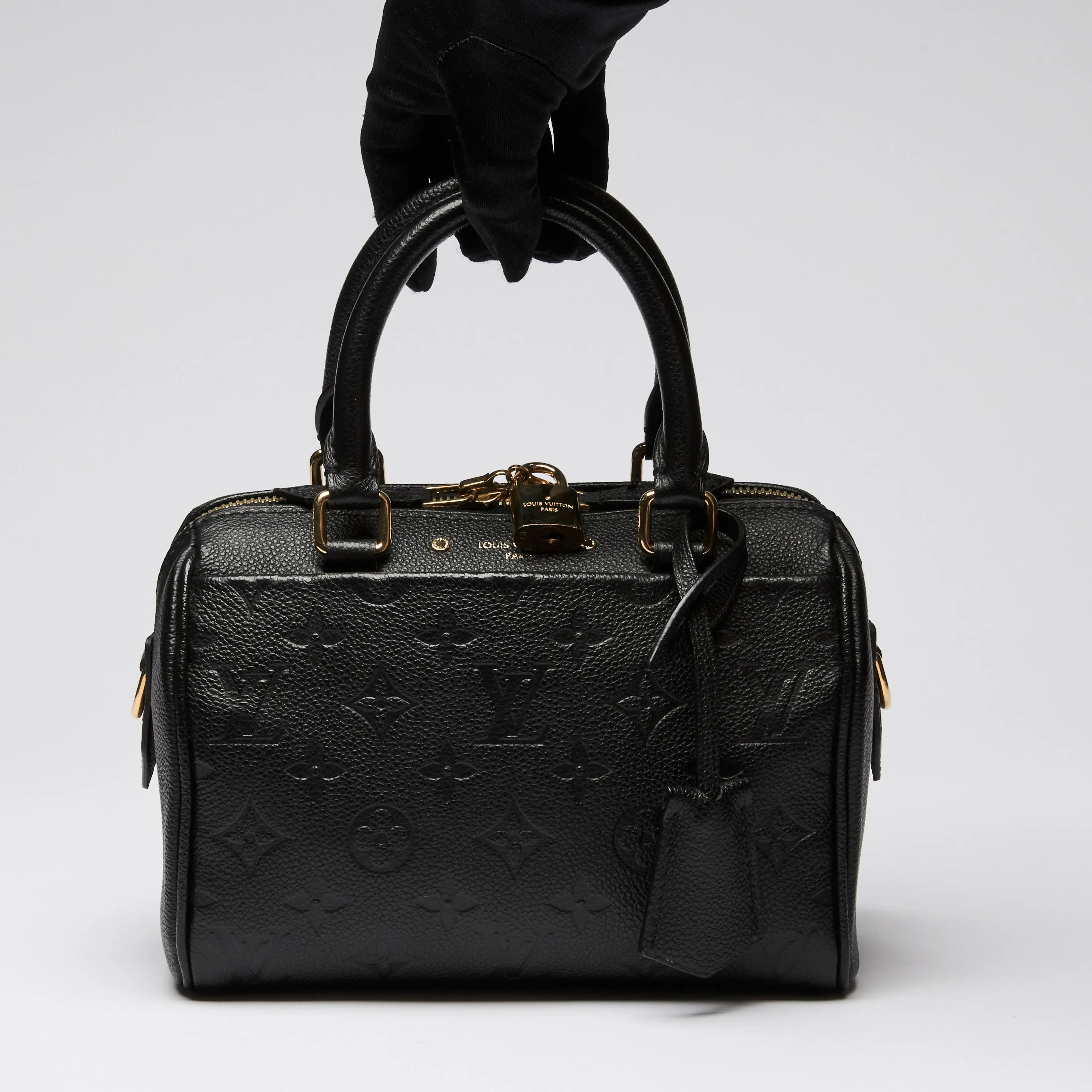 Louis Vuitton Black Monogram Empreinte Leather Speedy Bandoulière Hand Bag 20
