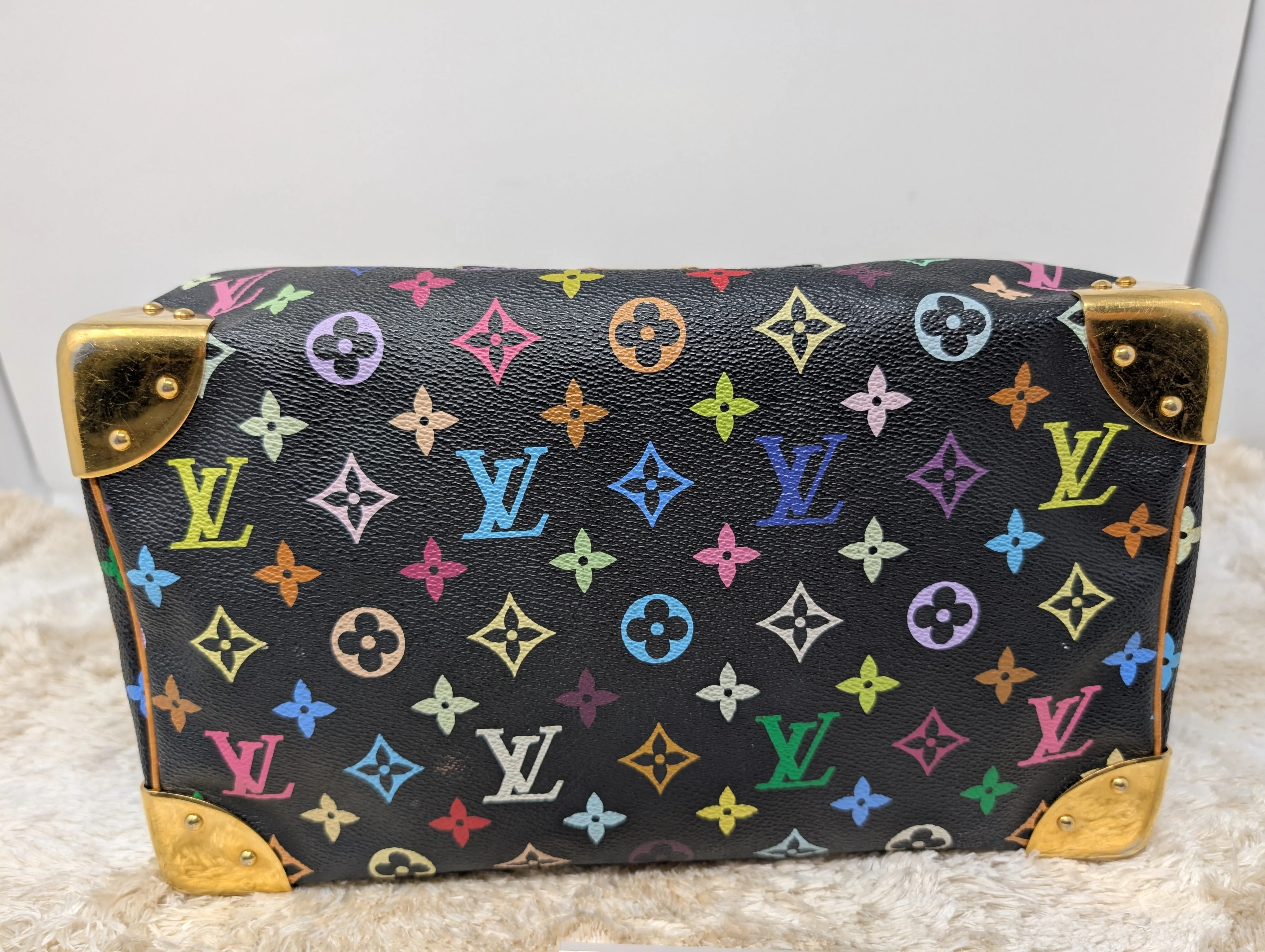 LOUIS VUITTON BLACK MULTI COLOR SPEEDY 30