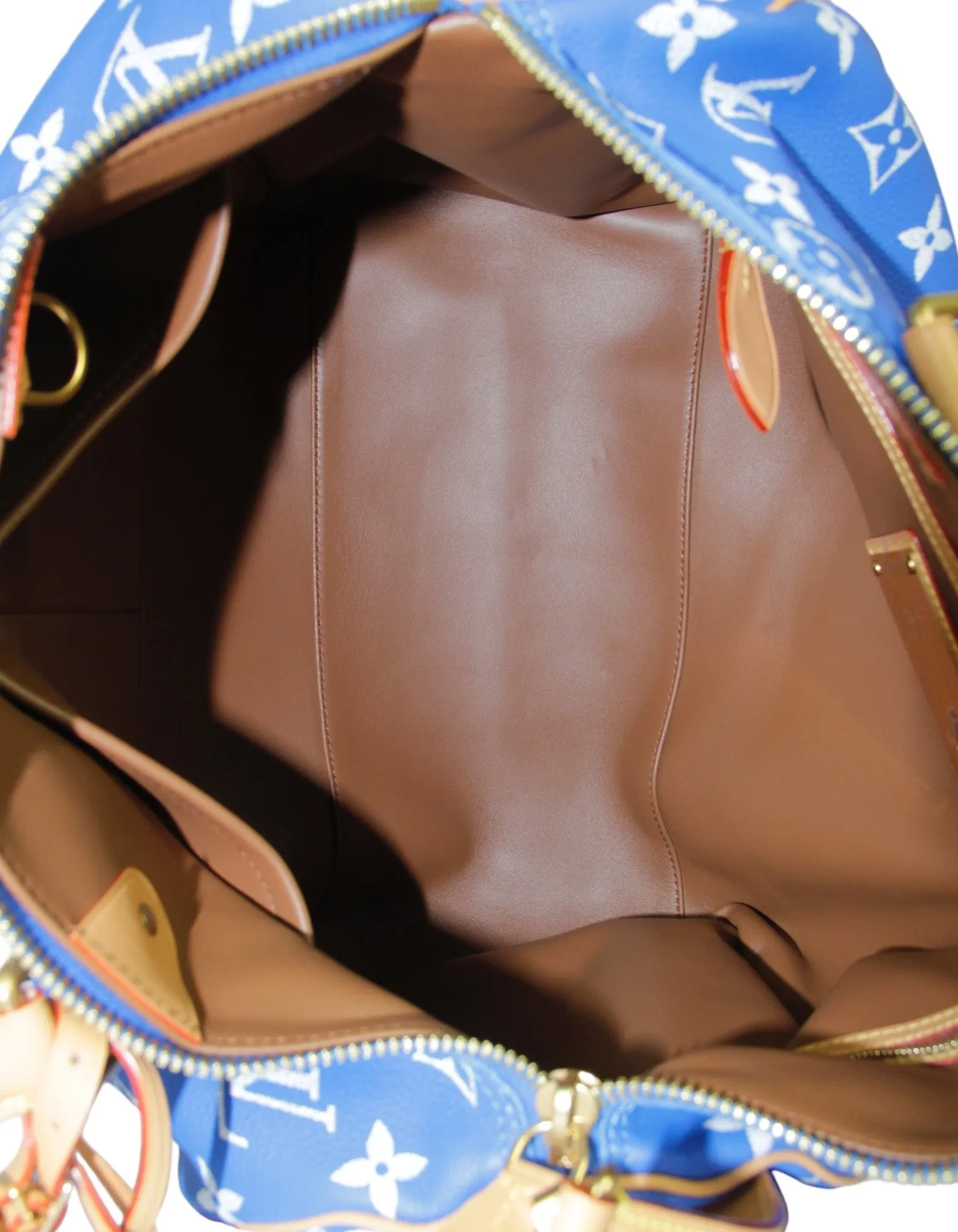 Louis Vuitton Blue Soft Calfskin Monogram Speedy P9 Bandouliere 40