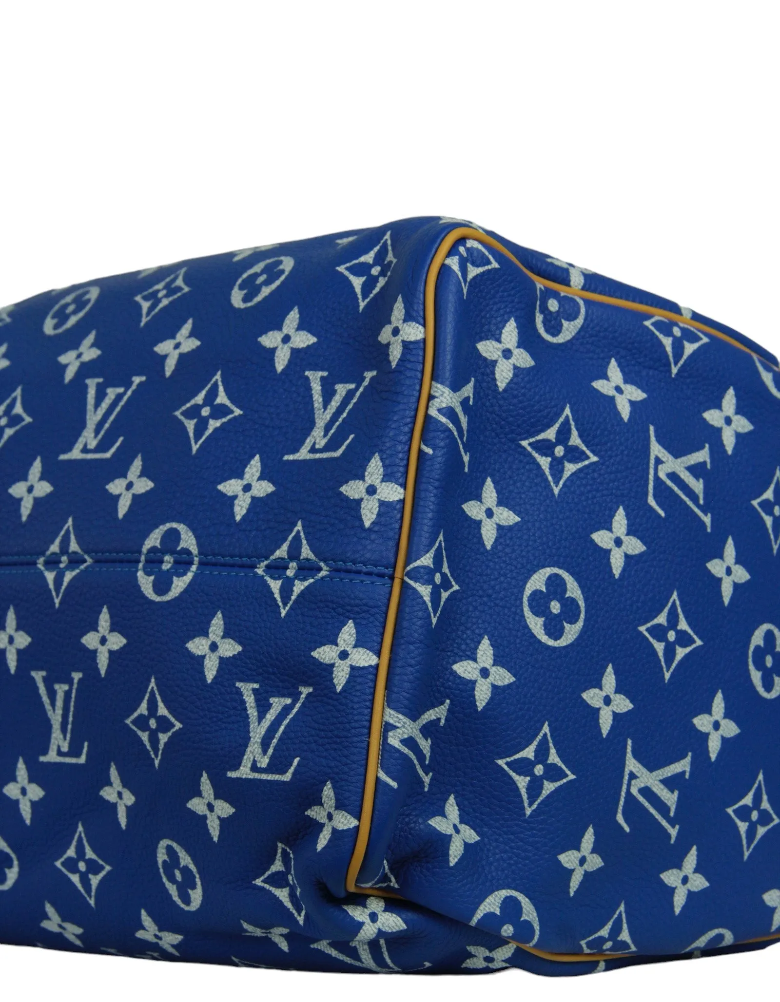 Louis Vuitton Blue Soft Calfskin Monogram Speedy P9 Bandouliere 40