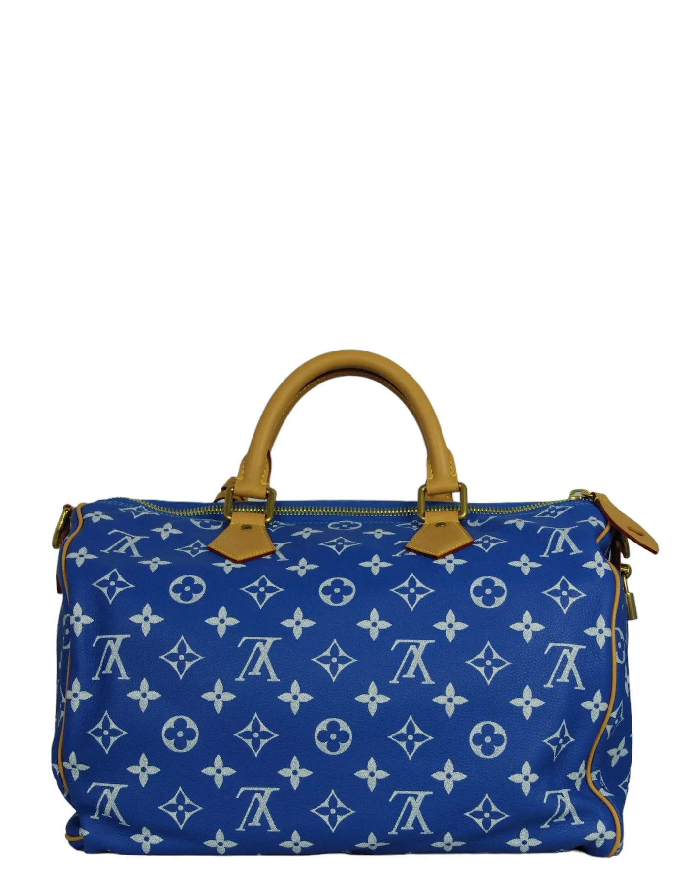 Louis Vuitton Blue Soft Calfskin Monogram Speedy P9 Bandouliere 40