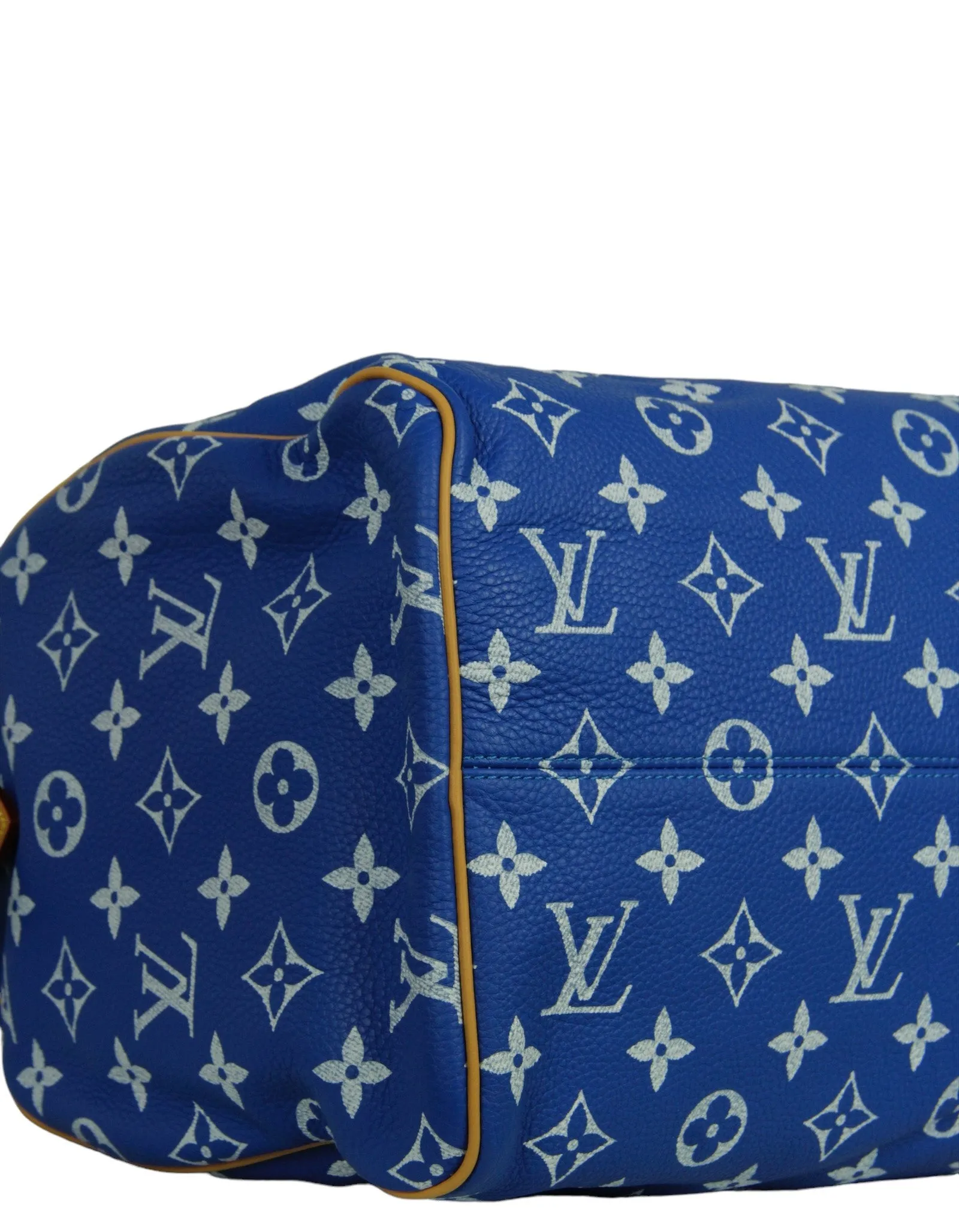 Louis Vuitton Blue Soft Calfskin Monogram Speedy P9 Bandouliere 40