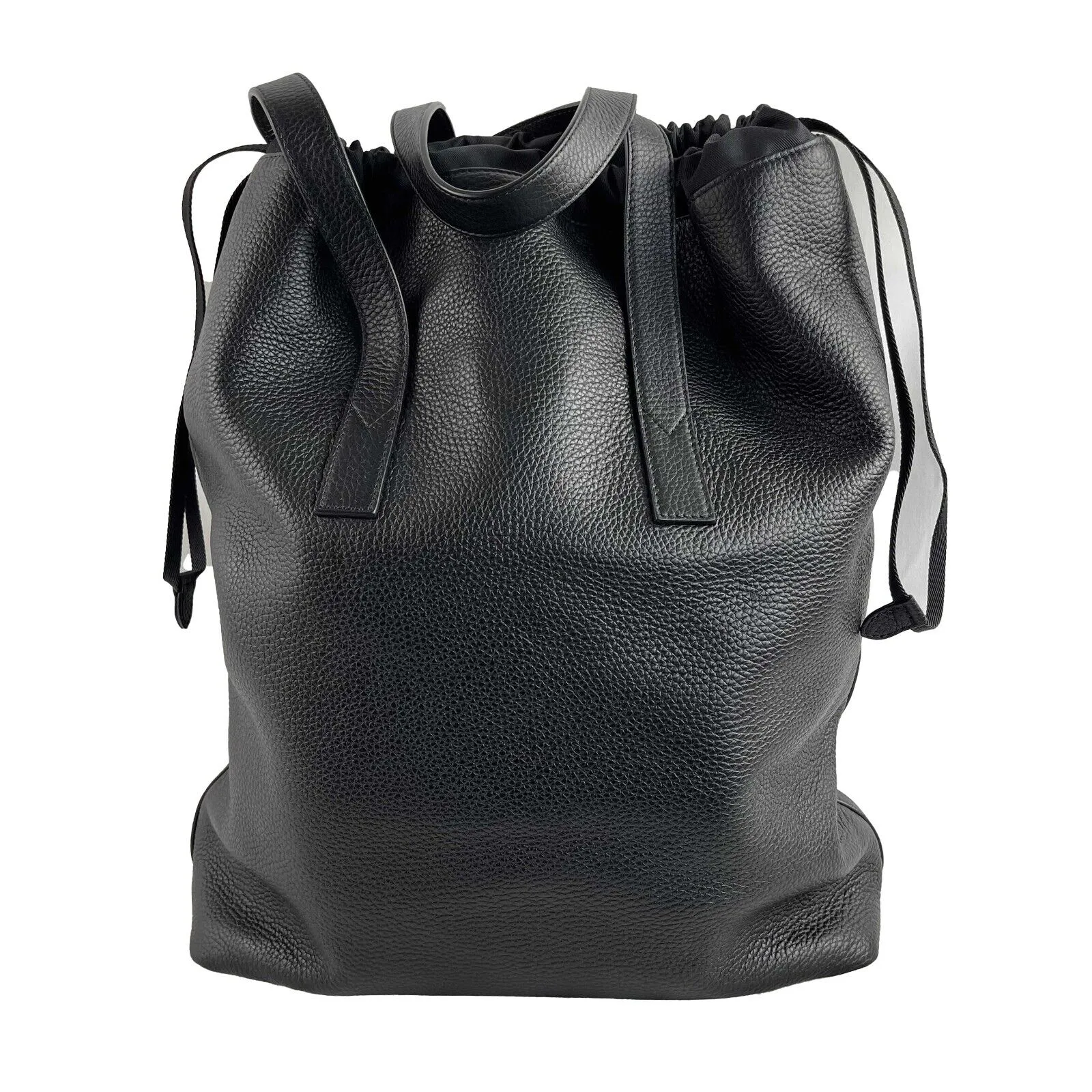 Louis Vuitton Cabas Light Drawstring LV Initials Black Leather Bag
