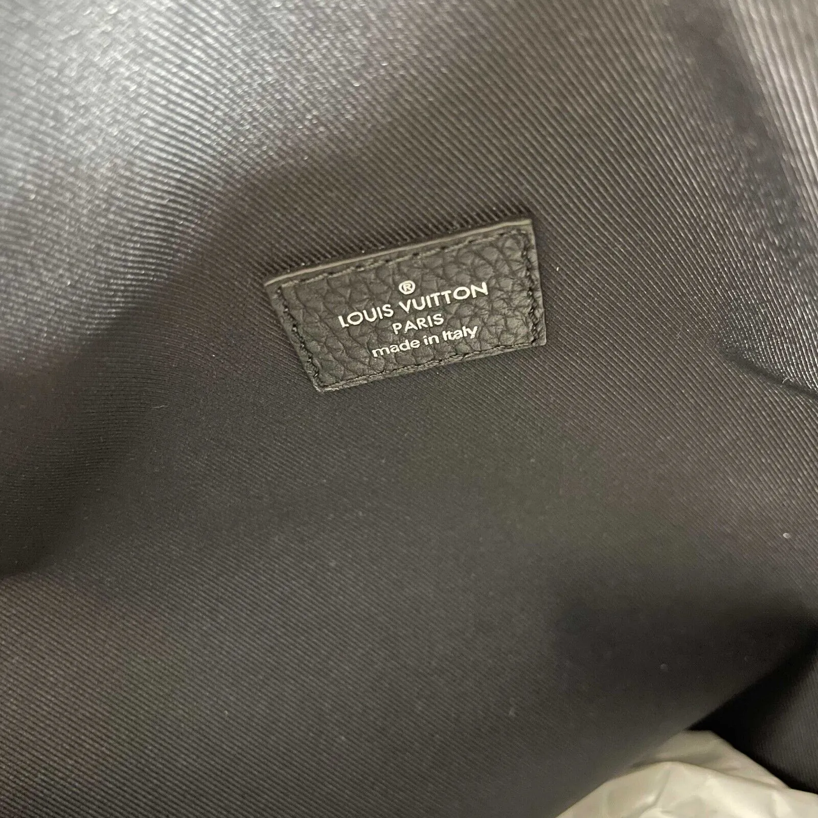 Louis Vuitton Cabas Light Drawstring LV Initials Black Leather Bag