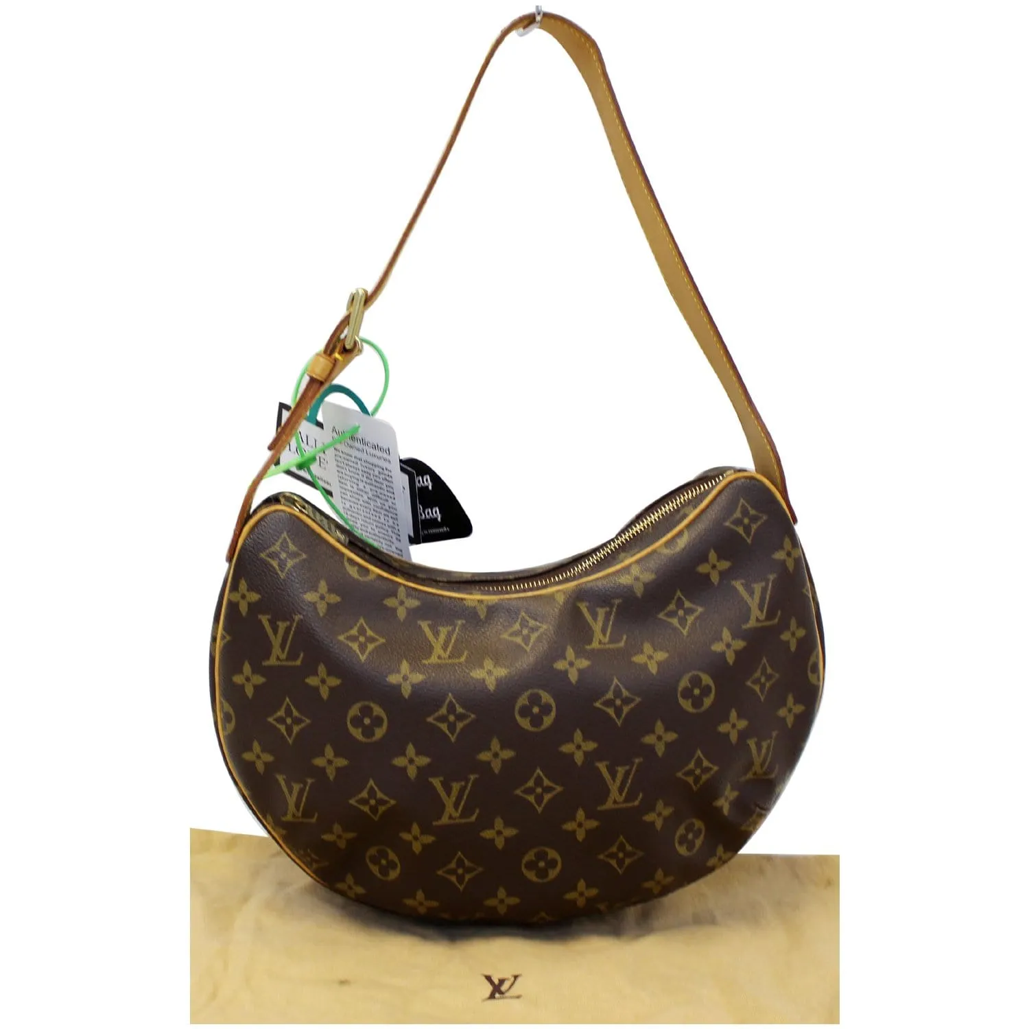 LOUIS VUITTON Croissant MM Monogram Canvas Shoulder Bag Brown
