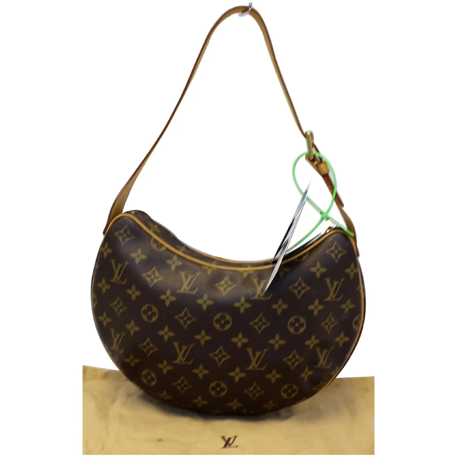 LOUIS VUITTON Croissant MM Monogram Canvas Shoulder Bag Brown