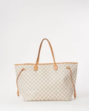 Louis Vuitton Damier Azur Coated Canvas Neverfull GM Bag W/ NO POUCH