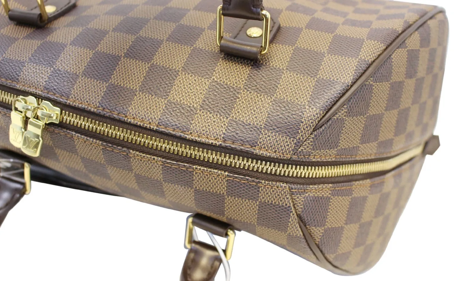 LOUIS VUITTON Damier Ebene Ribera MM Brown Satchel Bag
