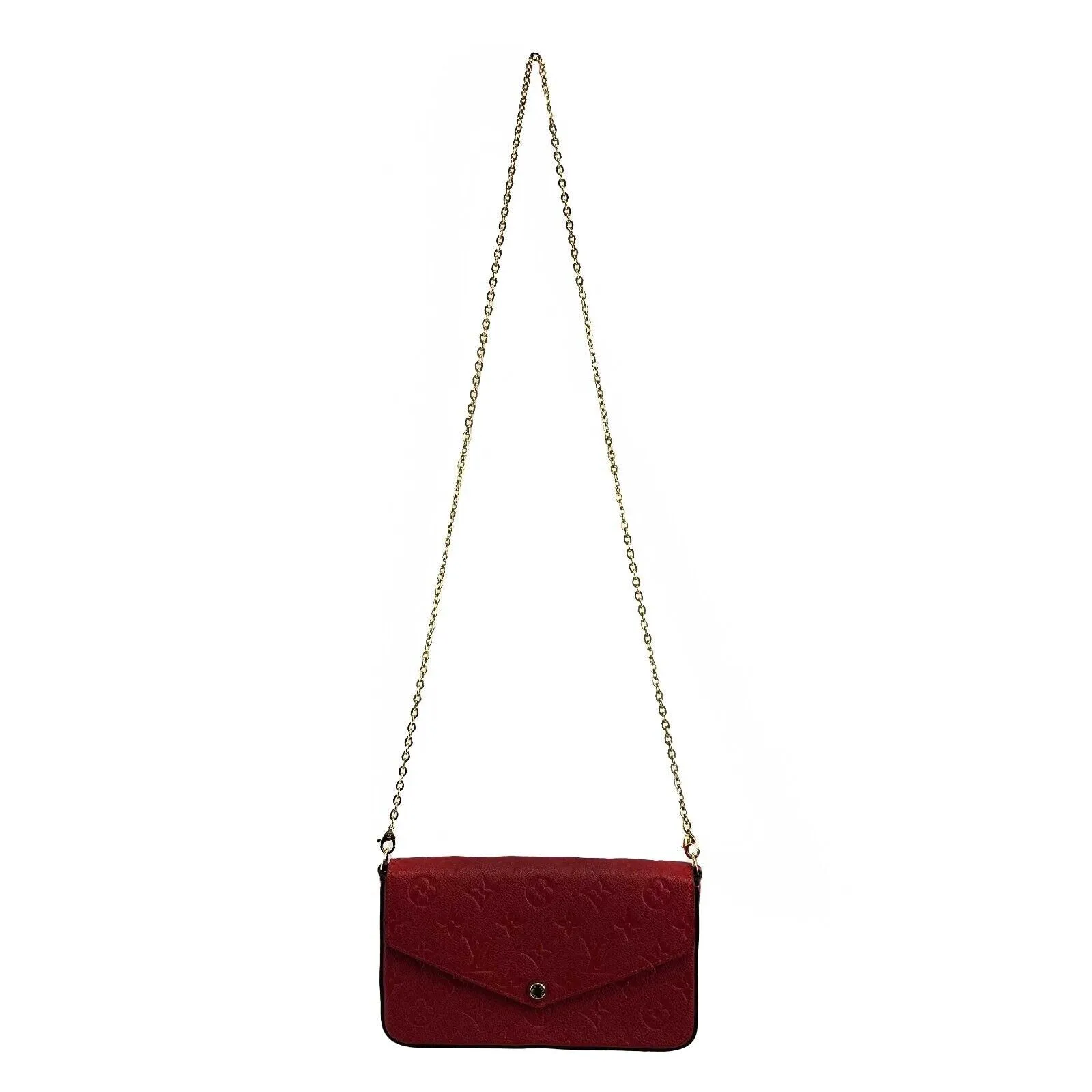 Louis Vuitton -Felicie Pochette-Monogram Empreinte Leather -Red-Handbag