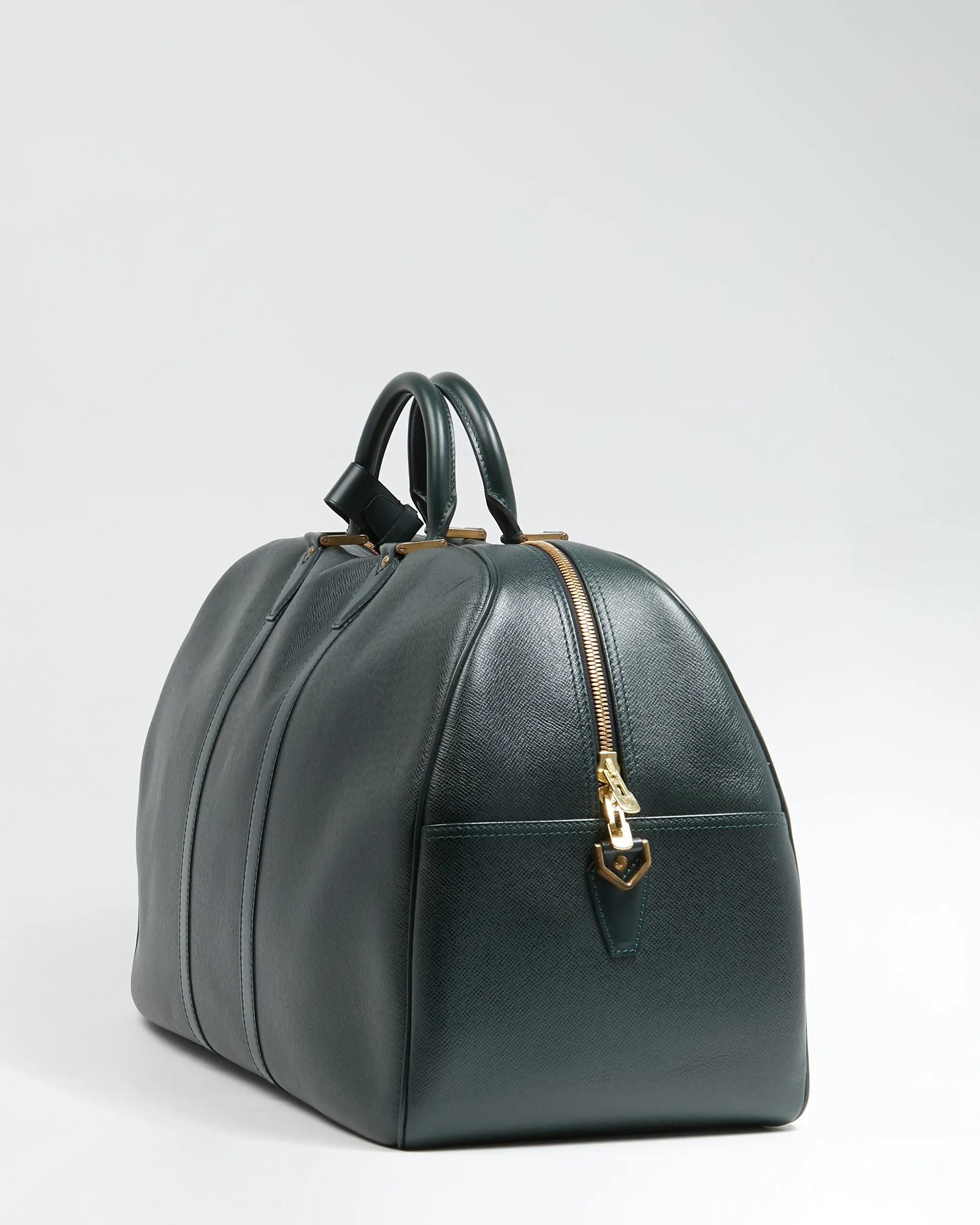 Louis Vuitton Hunter Green Taiga Leather Kendall Duffle Travel Bag