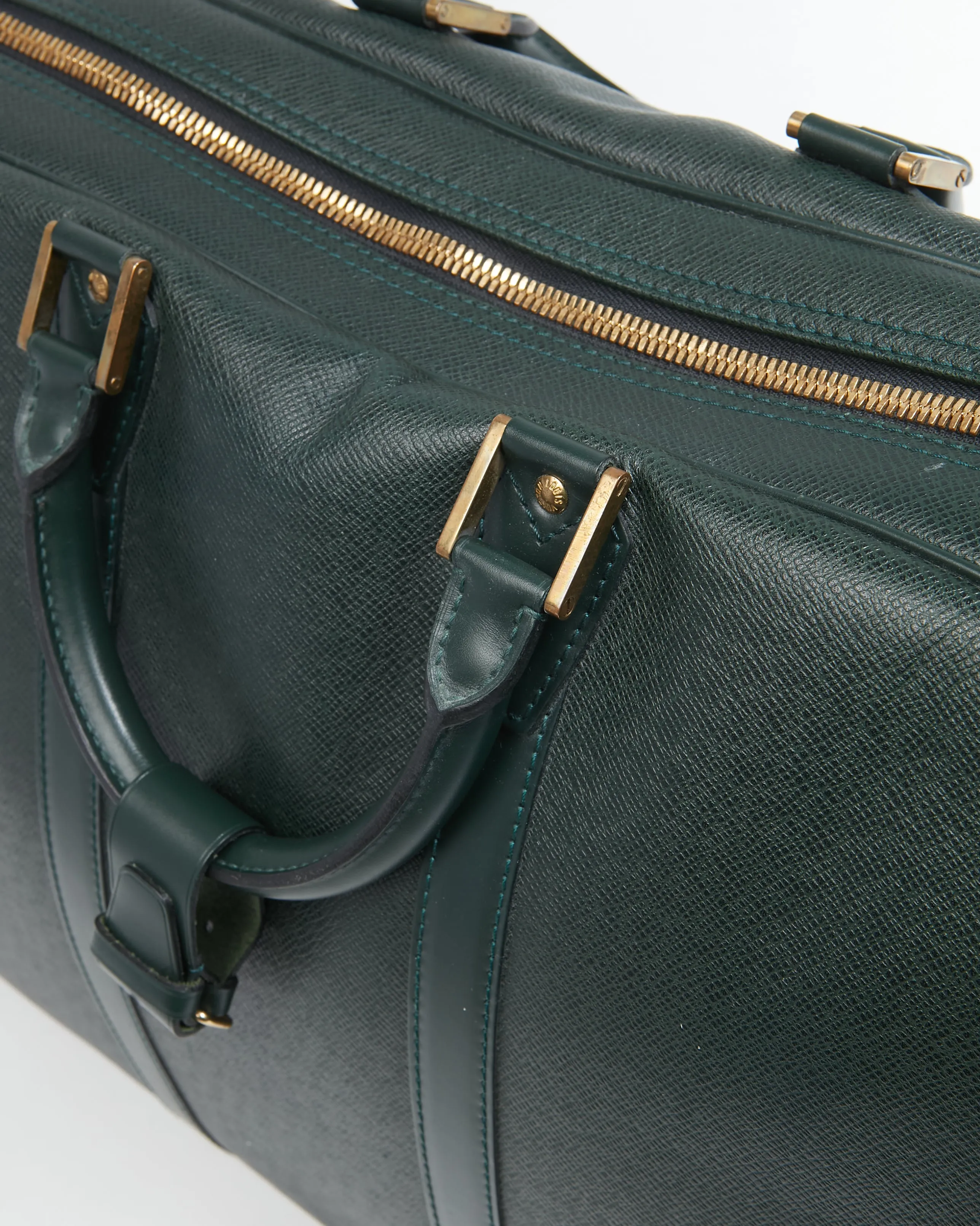 Louis Vuitton Hunter Green Taiga Leather Kendall Duffle Travel Bag