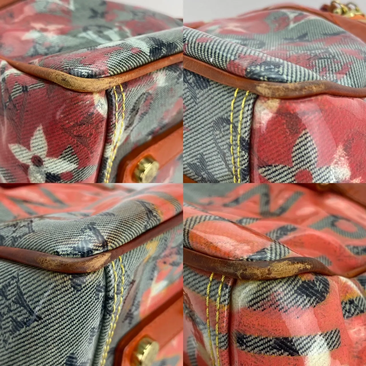 LOUIS VUITTON Limited Edition Richard Prince Pink Denim Weekender PM Pulp Bag Luggage