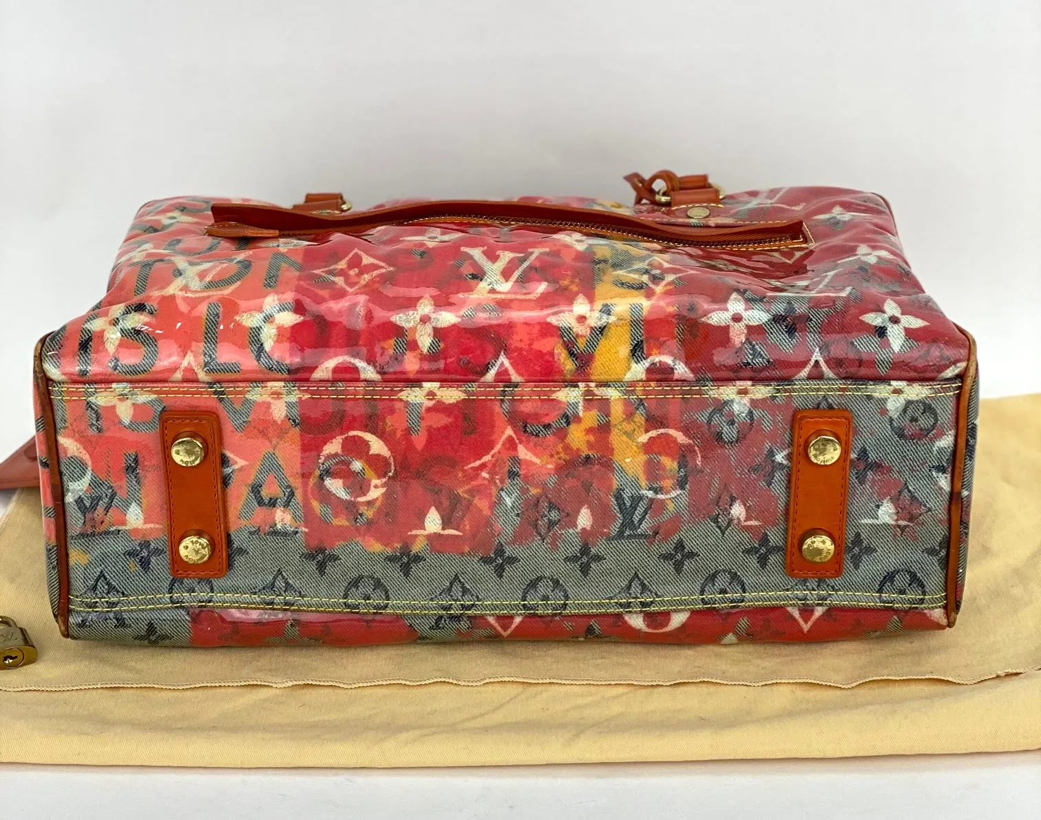 LOUIS VUITTON Limited Edition Richard Prince Pink Denim Weekender PM Pulp Bag Luggage