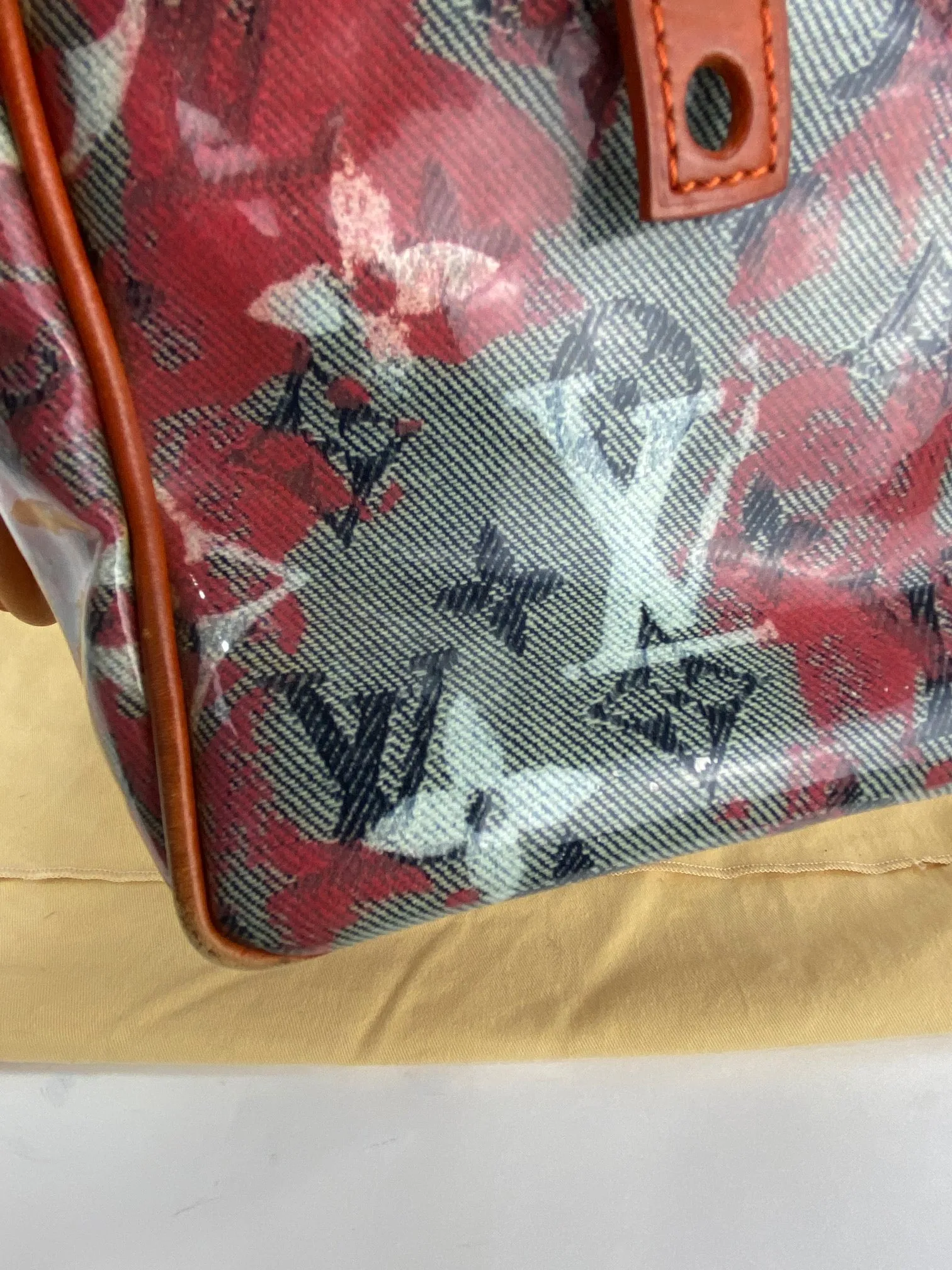 LOUIS VUITTON Limited Edition Richard Prince Pink Denim Weekender PM Pulp Bag Luggage
