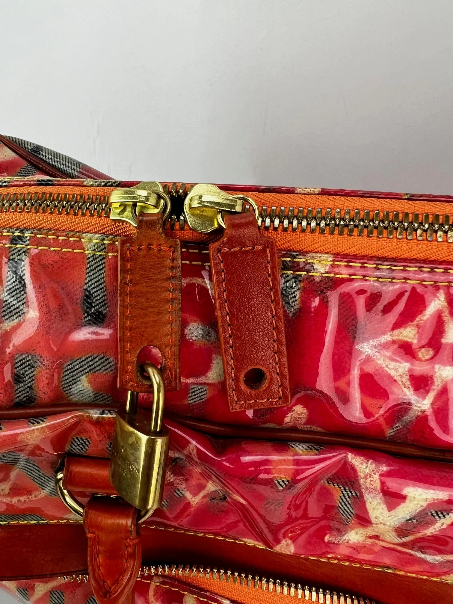 LOUIS VUITTON Limited Edition Richard Prince Pink Denim Weekender PM Pulp Bag Luggage