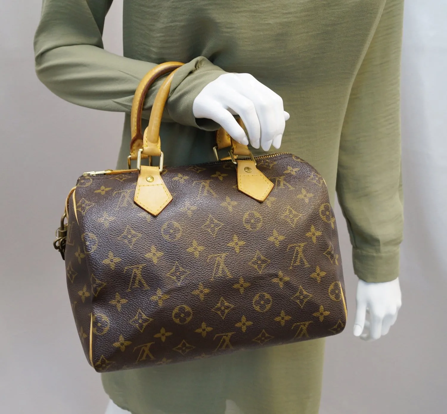 LOUIS VUITTON Monogram Canvas Speedy 25 Satchel Handbag