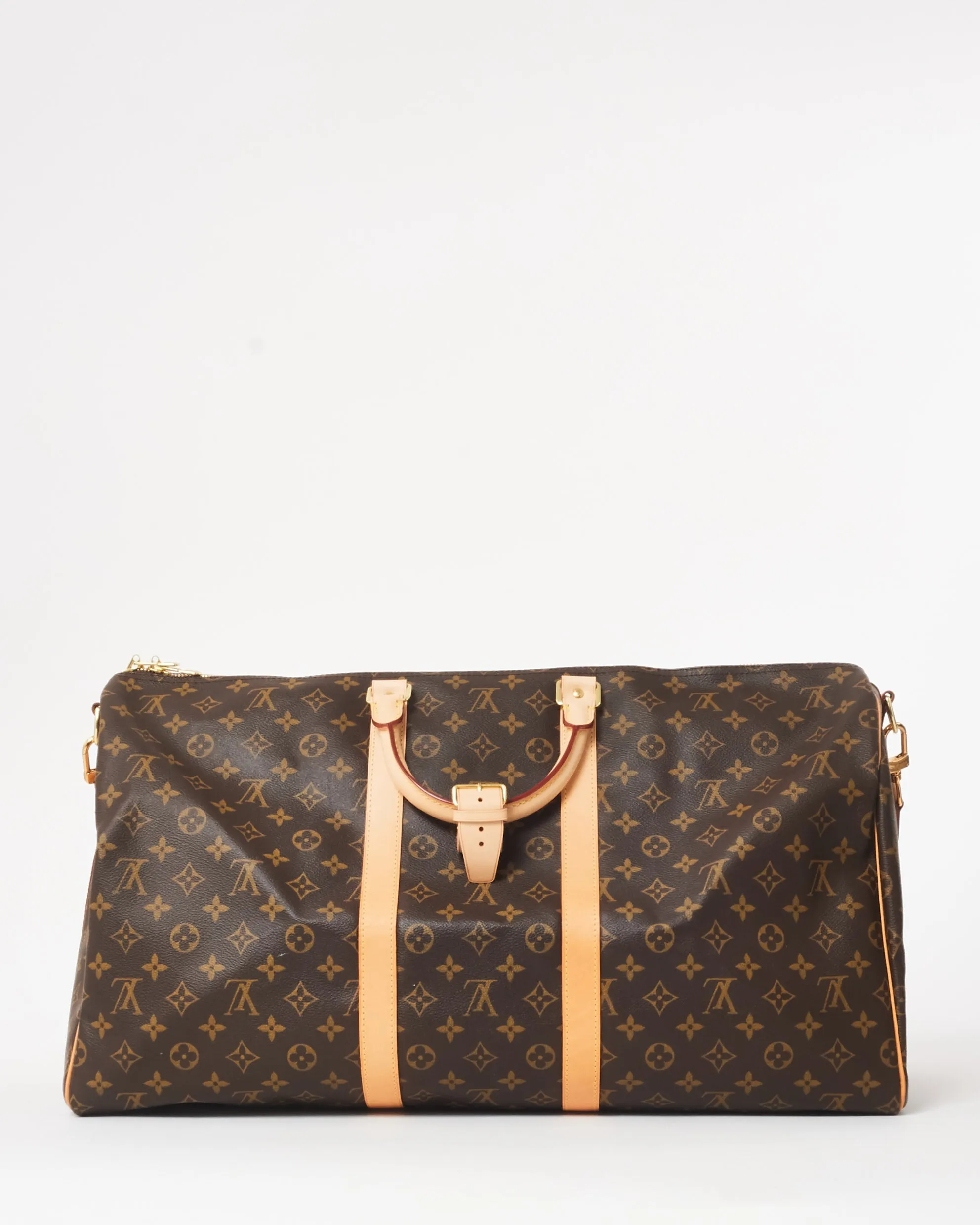 Louis Vuitton Monogram Coated Canvas Keepall 55 Duffle Bag