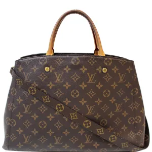LOUIS VUITTON Montaigne GM Monogram Canvas Shoulder Bag Brown