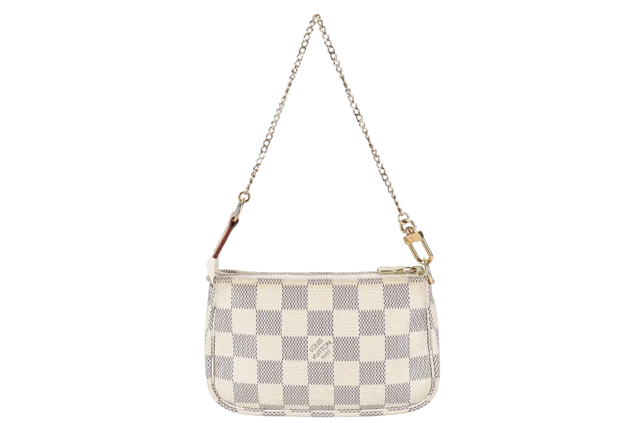 LOUIS VUITTON N58010 MINI POCHETTE DAMIER AZUR CANVAS GOLD HARDWARE