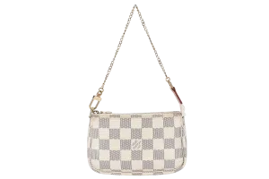 LOUIS VUITTON N58010 MINI POCHETTE DAMIER AZUR CANVAS GOLD HARDWARE