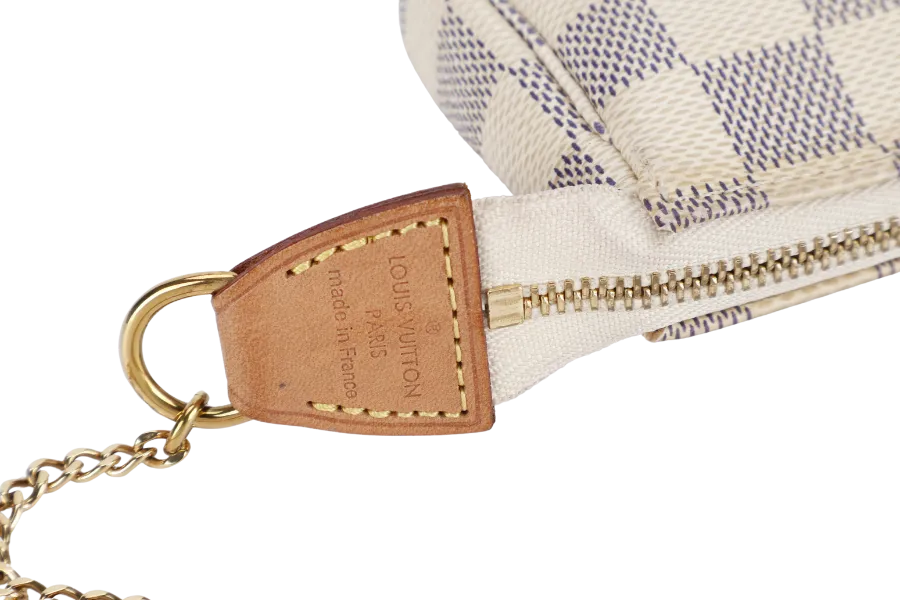 LOUIS VUITTON N58010 MINI POCHETTE DAMIER AZUR CANVAS GOLD HARDWARE