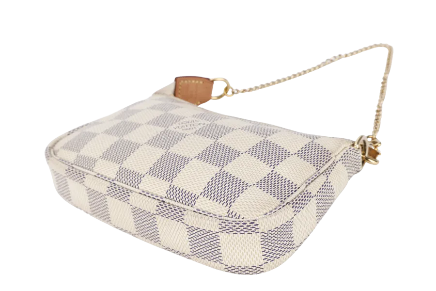 LOUIS VUITTON N58010 MINI POCHETTE DAMIER AZUR CANVAS GOLD HARDWARE
