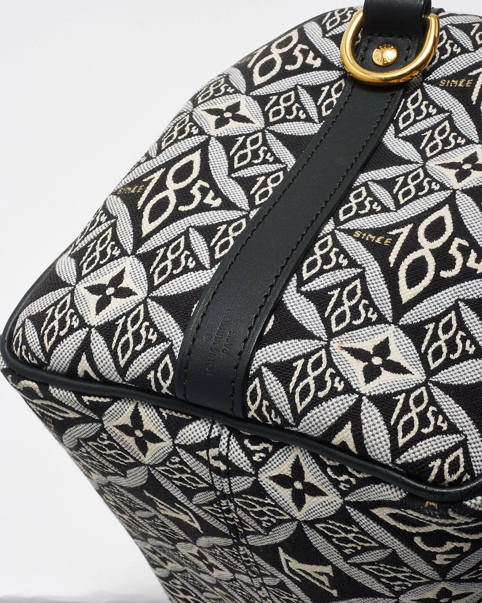 Louis Vuitton Navy & White Monogram Canvas Jacquard 1854 Speedy 25