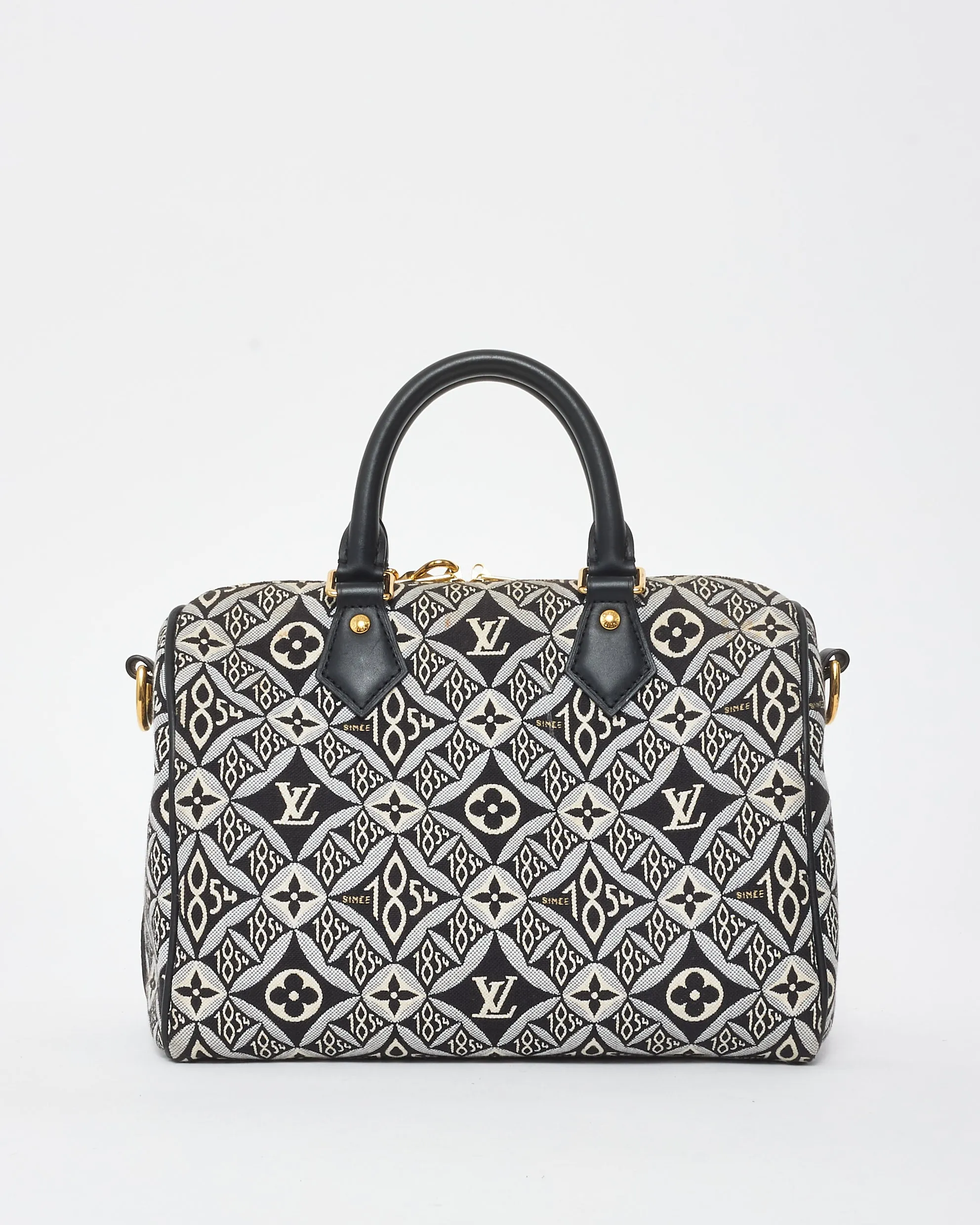 Louis Vuitton Navy & White Monogram Canvas Jacquard 1854 Speedy 25