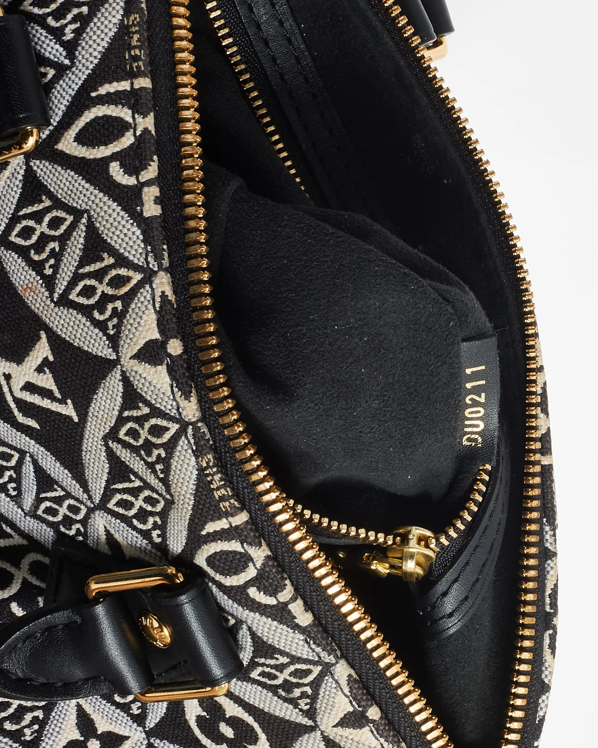 Louis Vuitton Navy & White Monogram Canvas Jacquard 1854 Speedy 25