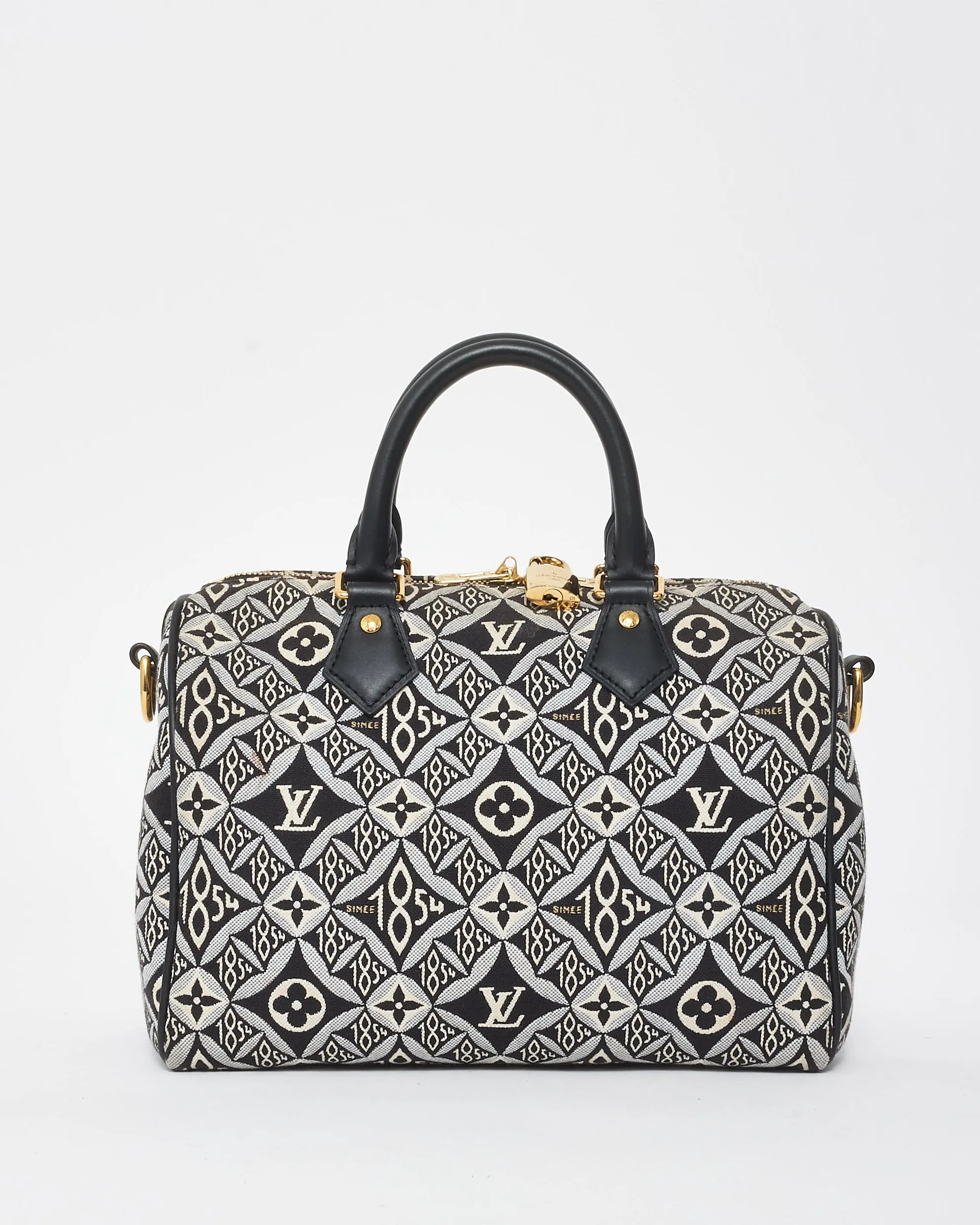 Louis Vuitton Navy & White Monogram Canvas Jacquard 1854 Speedy 25