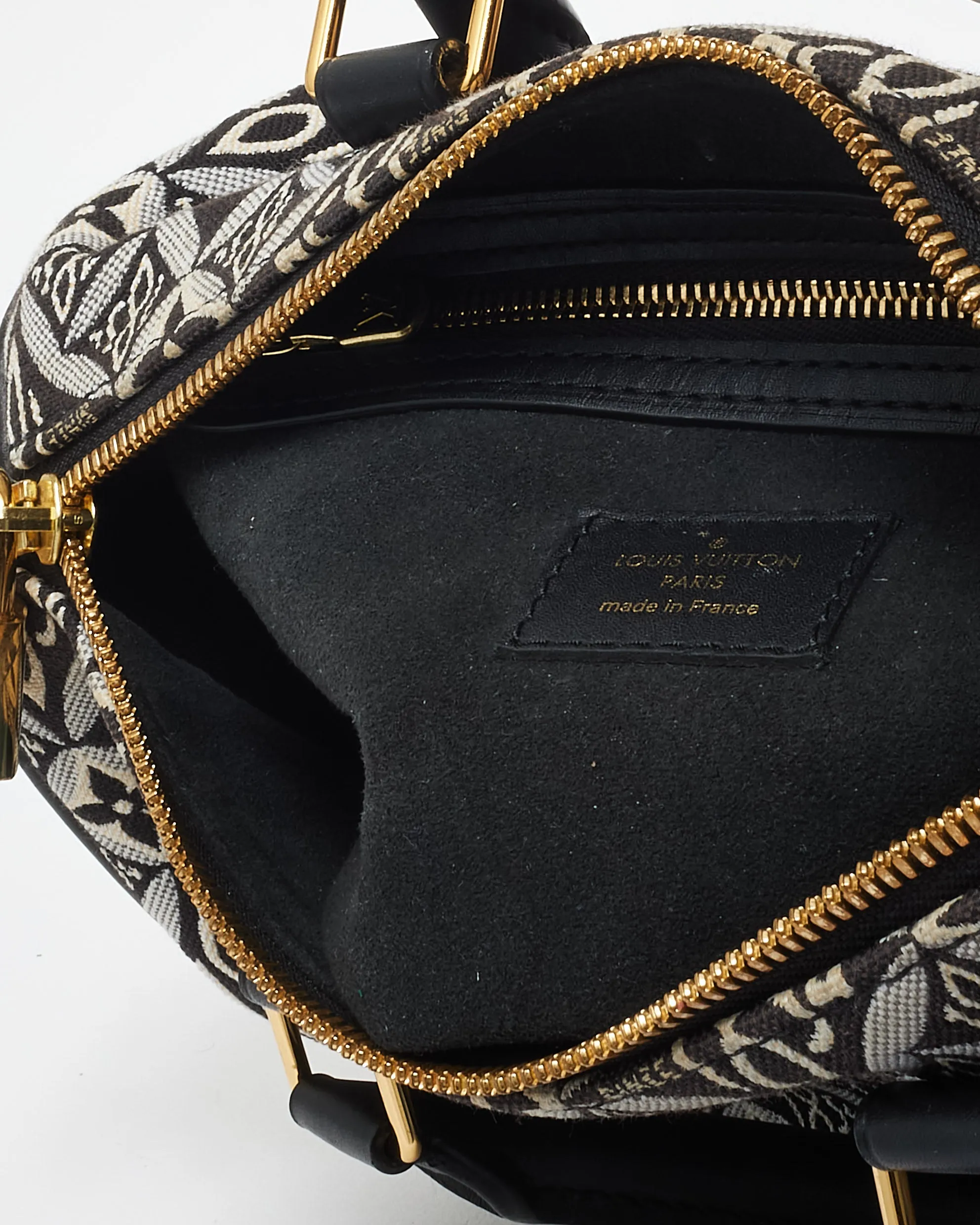 Louis Vuitton Navy & White Monogram Canvas Jacquard 1854 Speedy 25