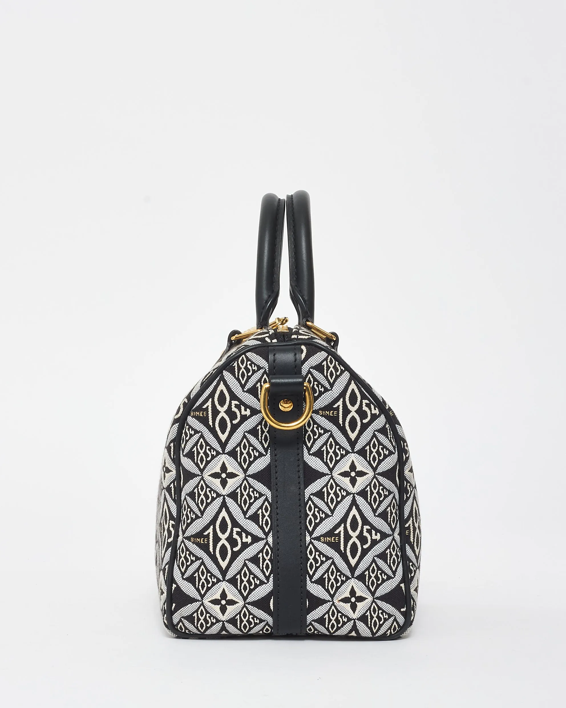 Louis Vuitton Navy & White Monogram Canvas Jacquard 1854 Speedy 25