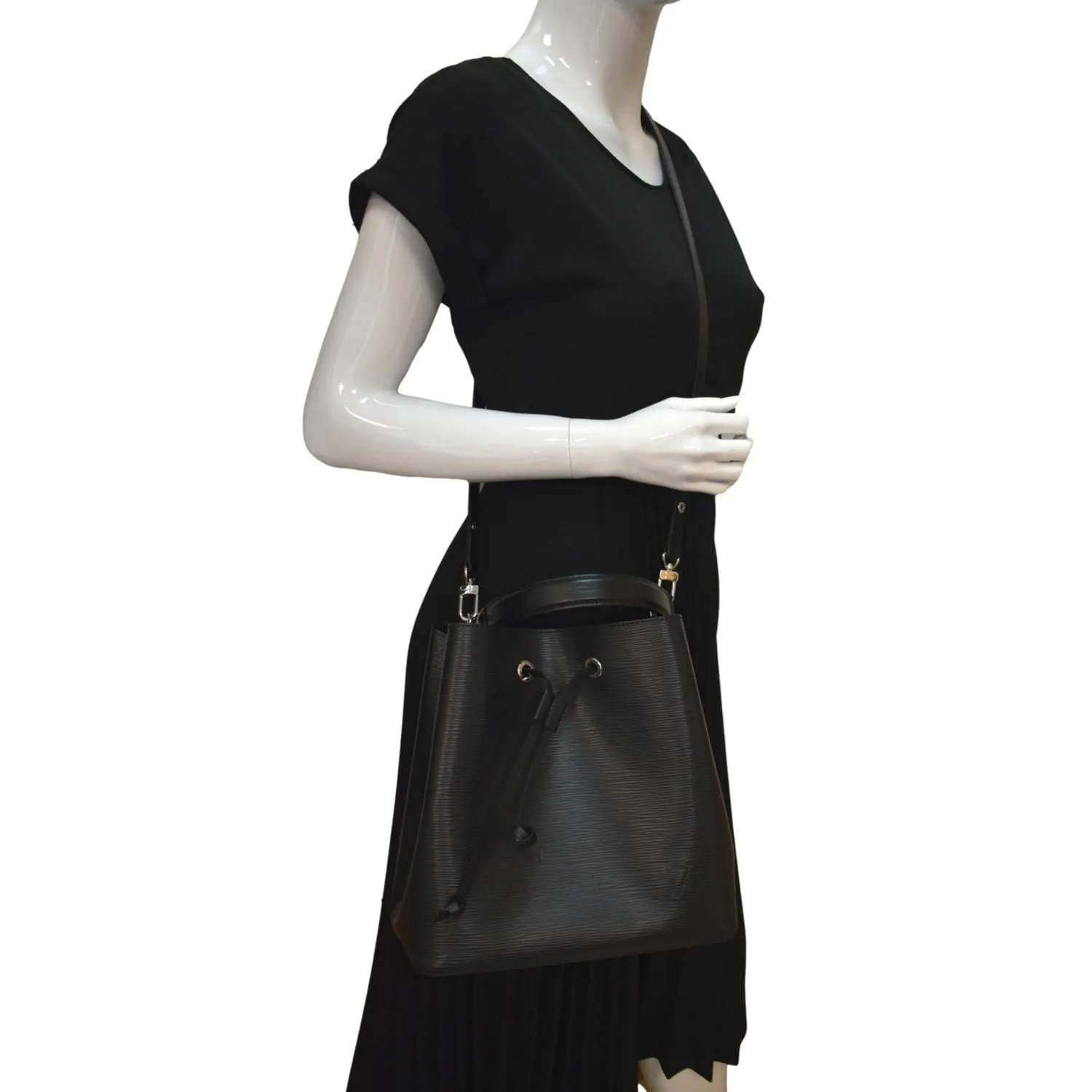LOUIS VUITTON NeoNoe Epi Leather Shoulder Bag Black