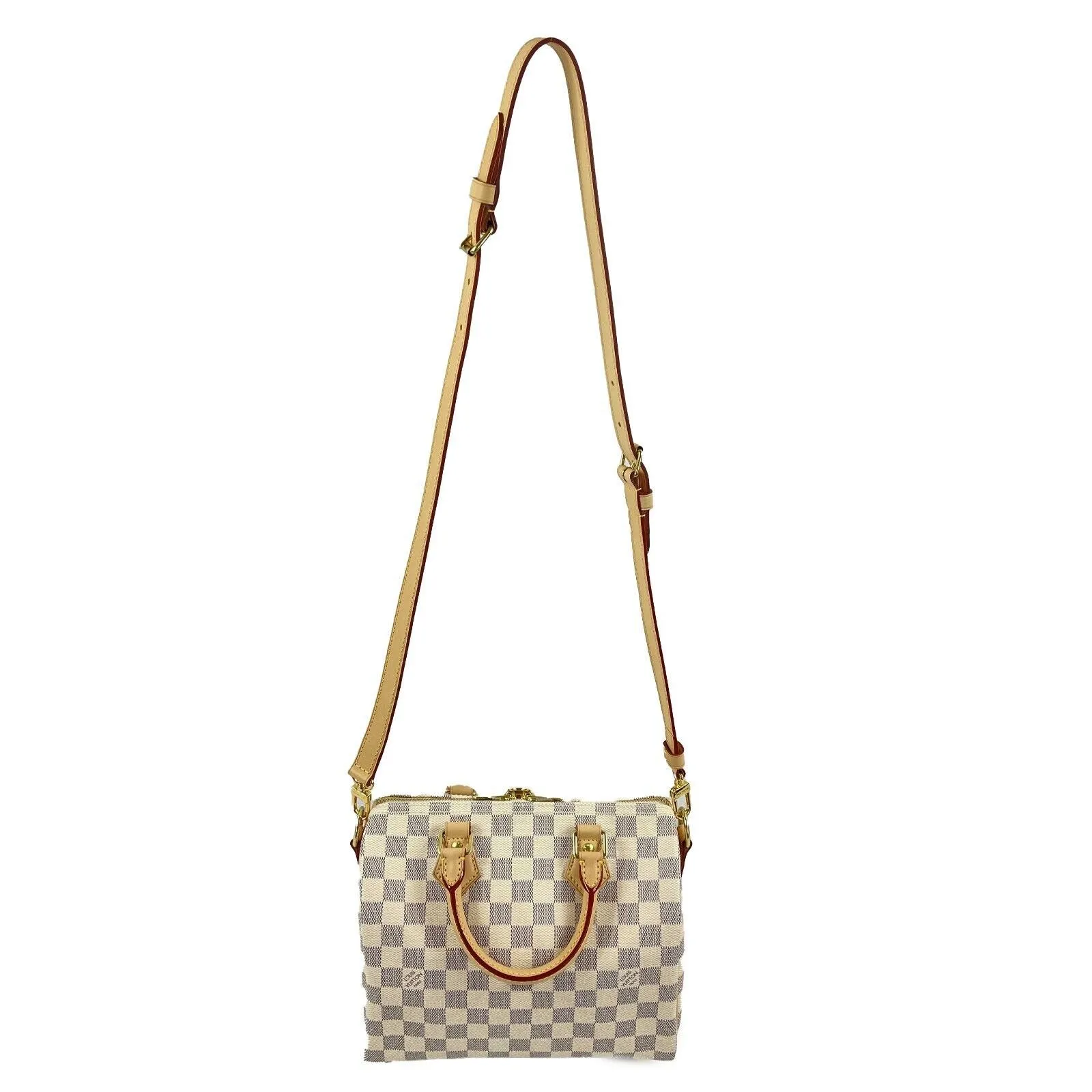 Louis Vuitton - New - Damier Azur Speedy 25 Bandouliere Top Handle Bag w/ Strap