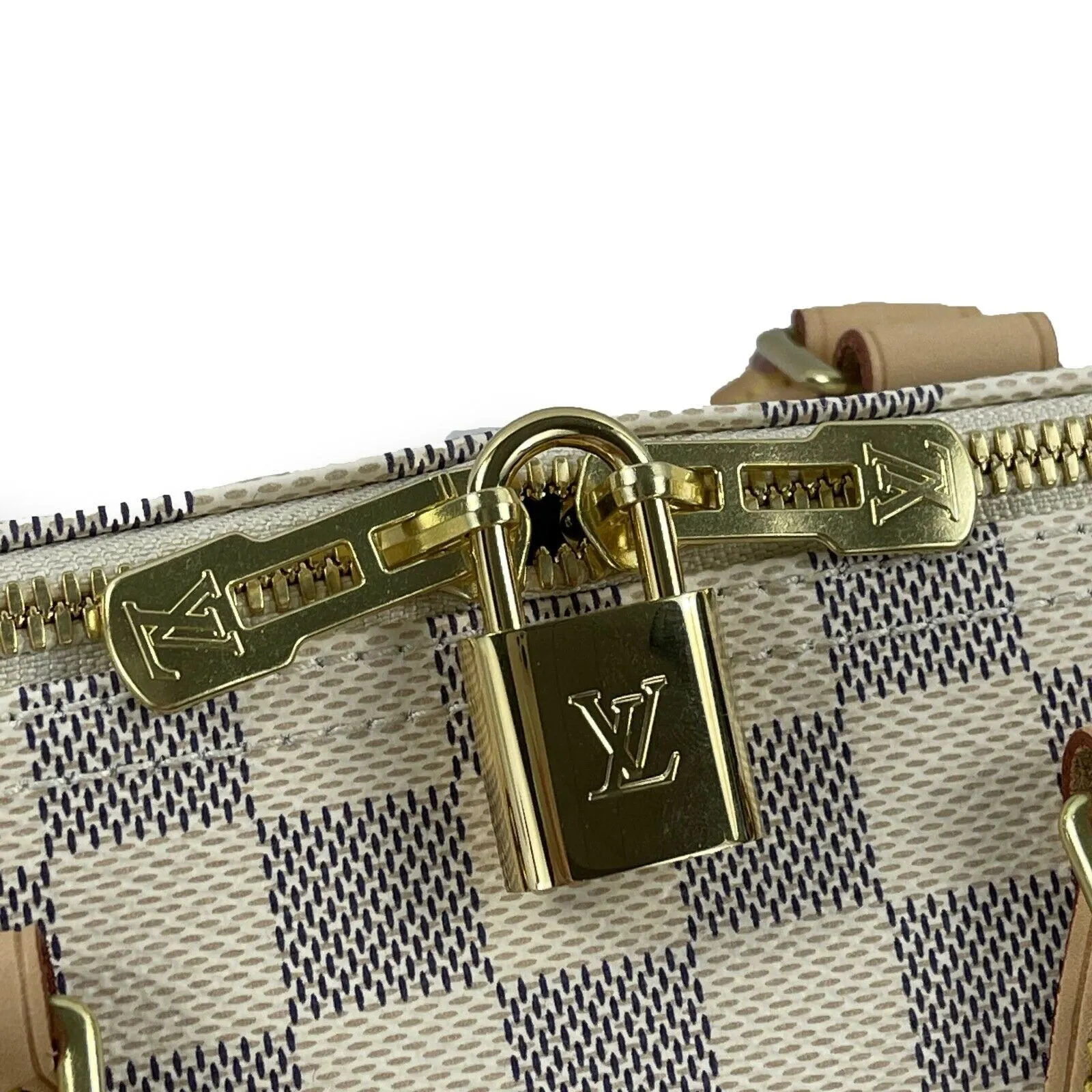 Louis Vuitton - New - Damier Azur Speedy 25 Bandouliere Top Handle Bag w/ Strap