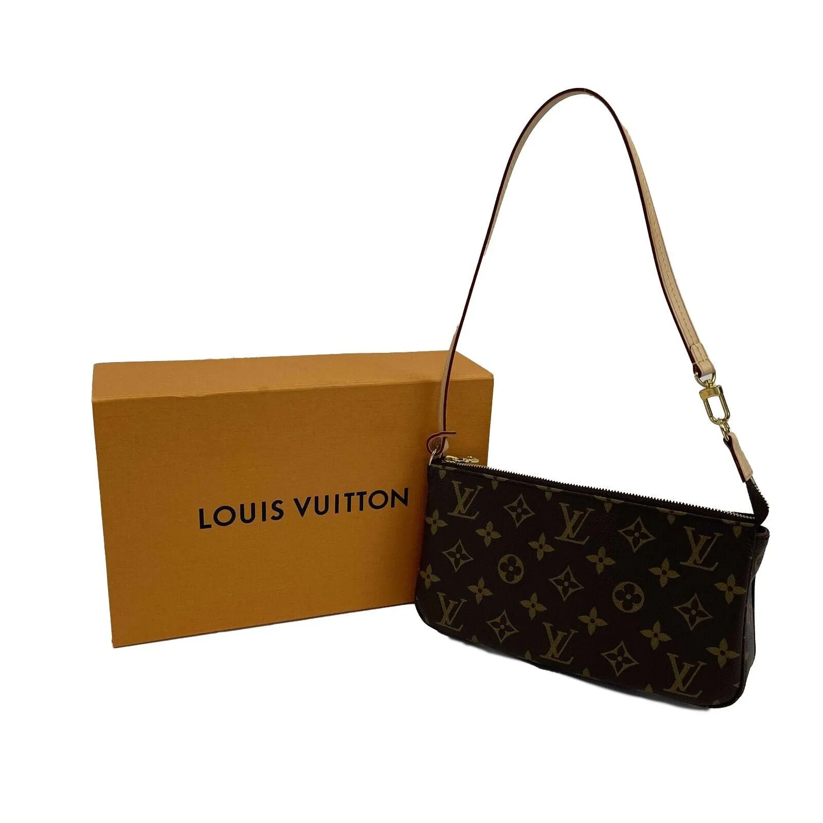 Louis Vuitton - NEW KIT Brown Monogram Pochette Shoulder Bag w/ Removable Strap