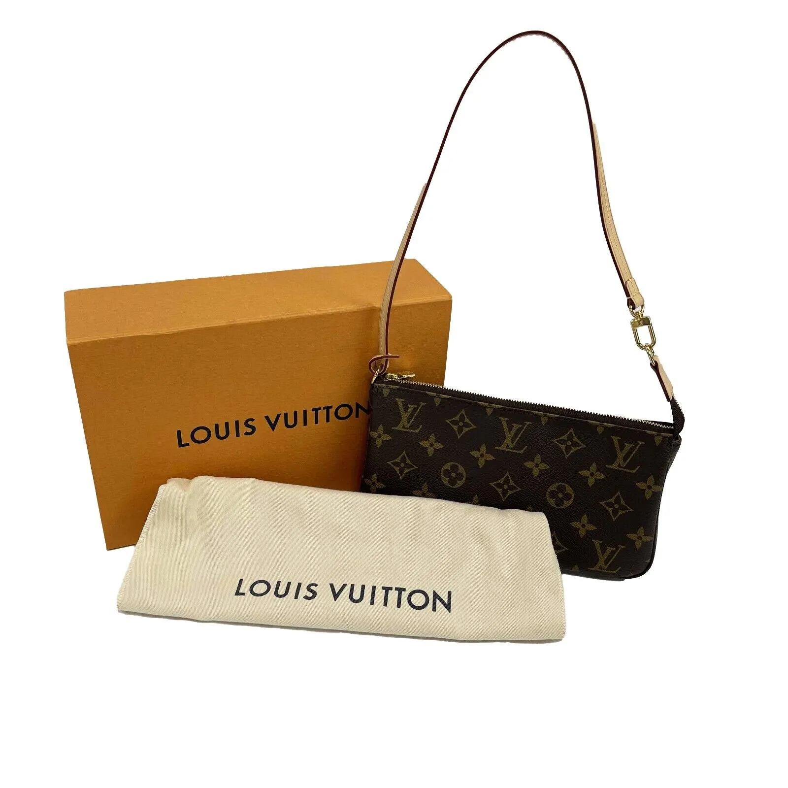 Louis Vuitton - NEW KIT Brown Monogram Pochette Shoulder Bag w/ Removable Strap