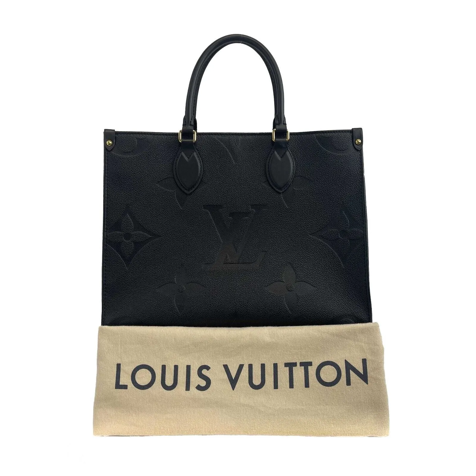 Louis Vuitton - On the go MM Empreinte Black Leather Top Handle Shoulder Strap