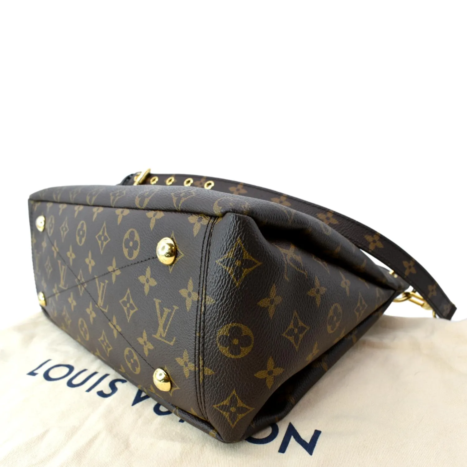 LOUIS VUITTON Pallas MM Monogram Canvas Shoulder Bag Brown
