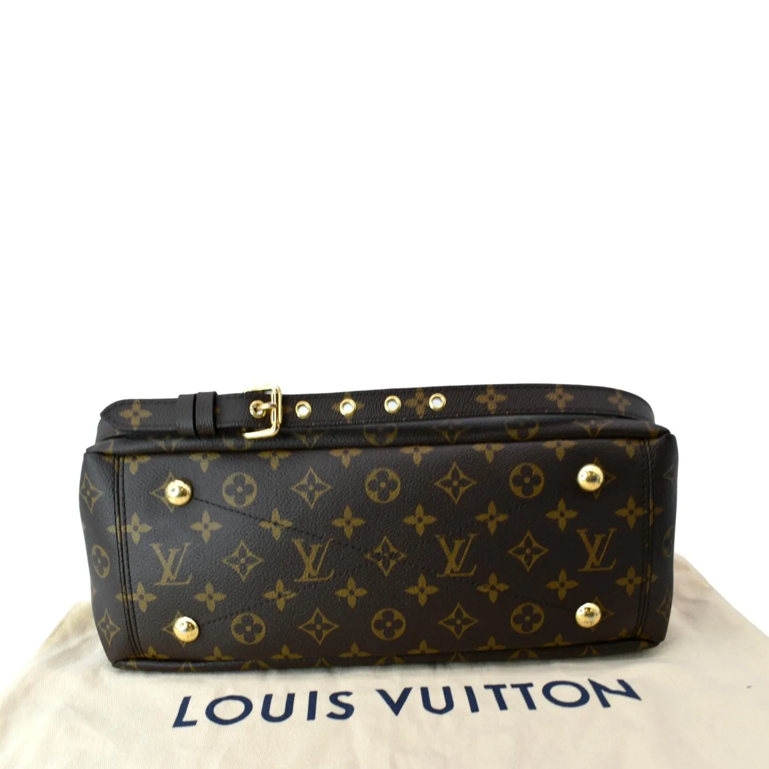 LOUIS VUITTON Pallas MM Monogram Canvas Shoulder Bag Brown