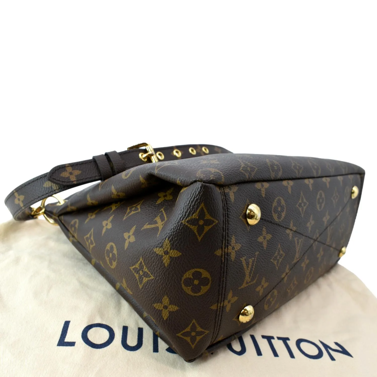LOUIS VUITTON Pallas MM Monogram Canvas Shoulder Bag Brown