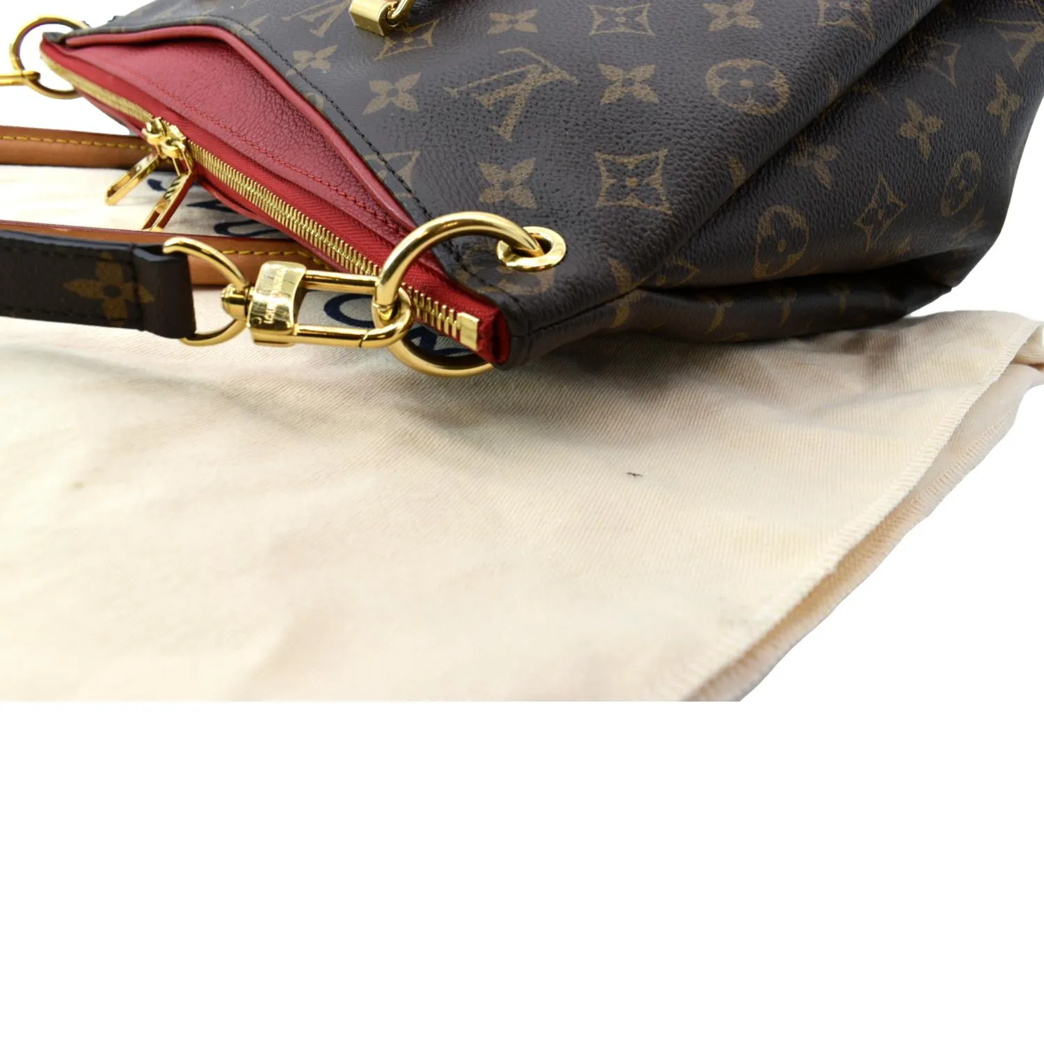 LOUIS VUITTON Pallas MM Monogram Canvas Shoulder Bag Brown