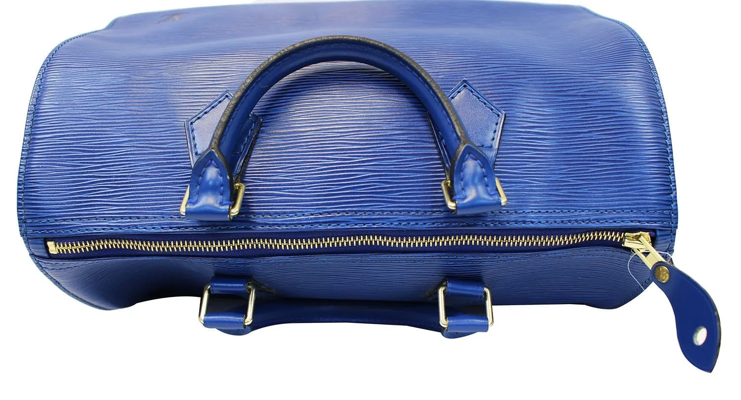 LOUIS VUITTON Pre Owned  Epi Leather Blue Speedy 30 Satchel Bag