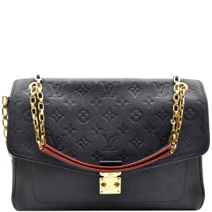 LOUIS VUITTON Saint Germain MM Monogram Empreinte Leather Shoulder Bag Black