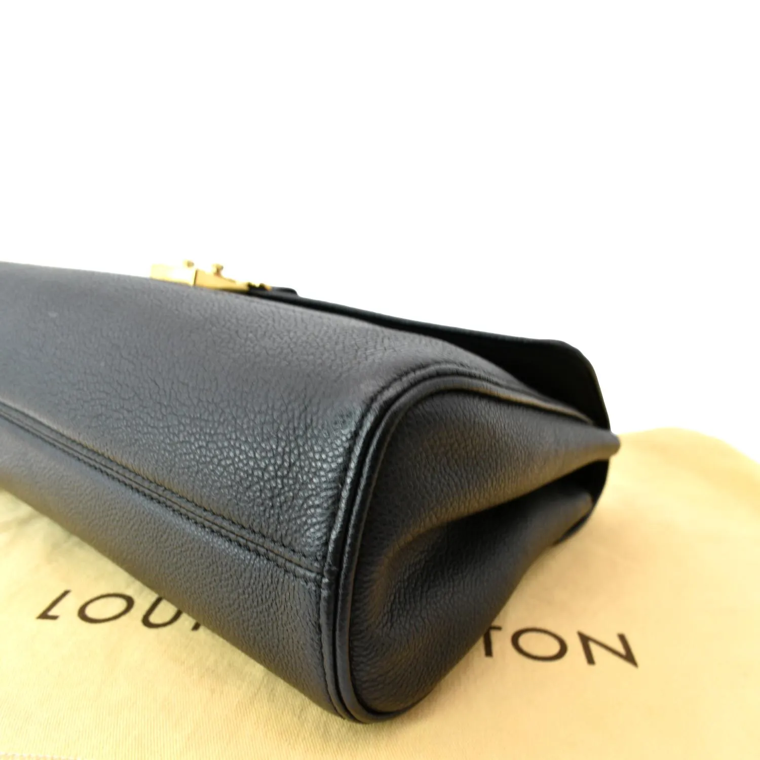 LOUIS VUITTON Saint Germain MM Monogram Empreinte Leather Shoulder Bag Black